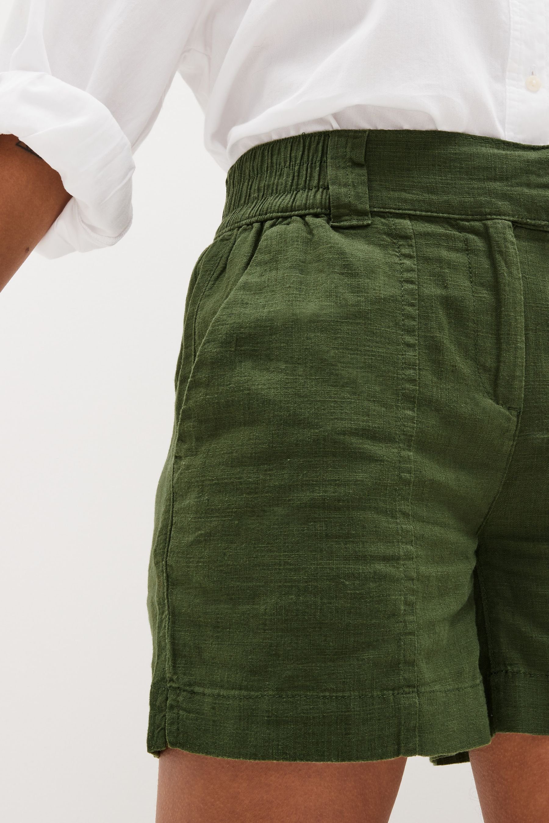 Next Jungen Leinengemisch Khaki Green für Shorts aus Shorts (1-tlg)