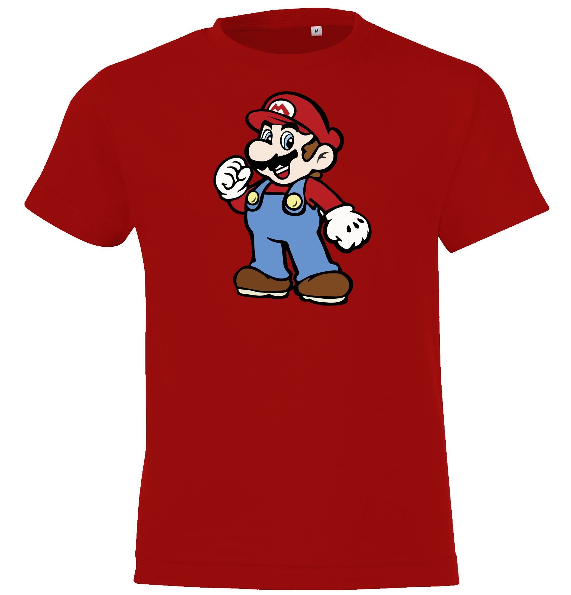 Druck Mit Youth trendigem T-Shirt Mario Kinder T-Shirt Designz Front Rot