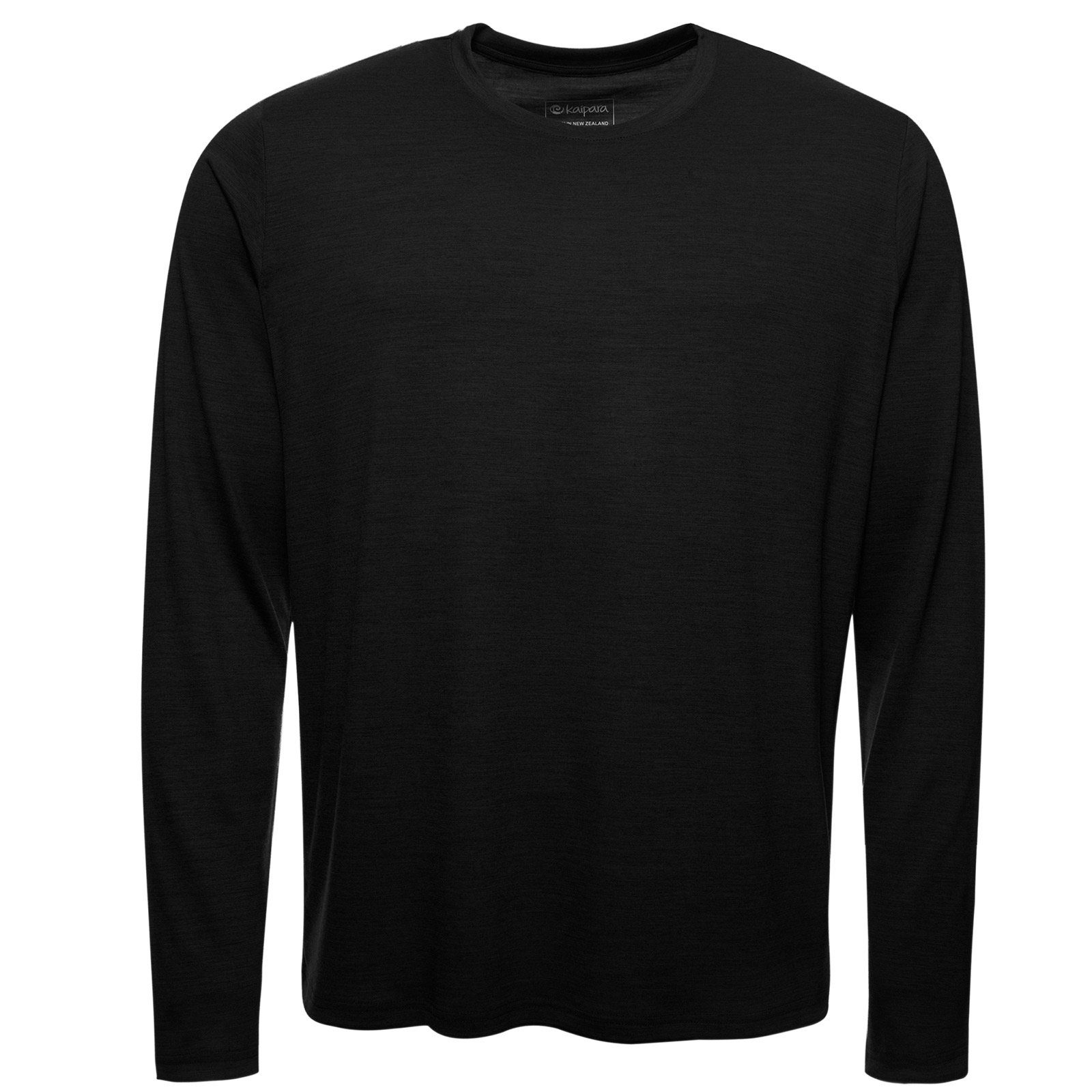 Kaipara - Merino Sportswear Langarmshirt URBAN Merino Longsleeve Herren Regular 200 (1-tlg) aus reiner Merinowolle Made in Germany Black