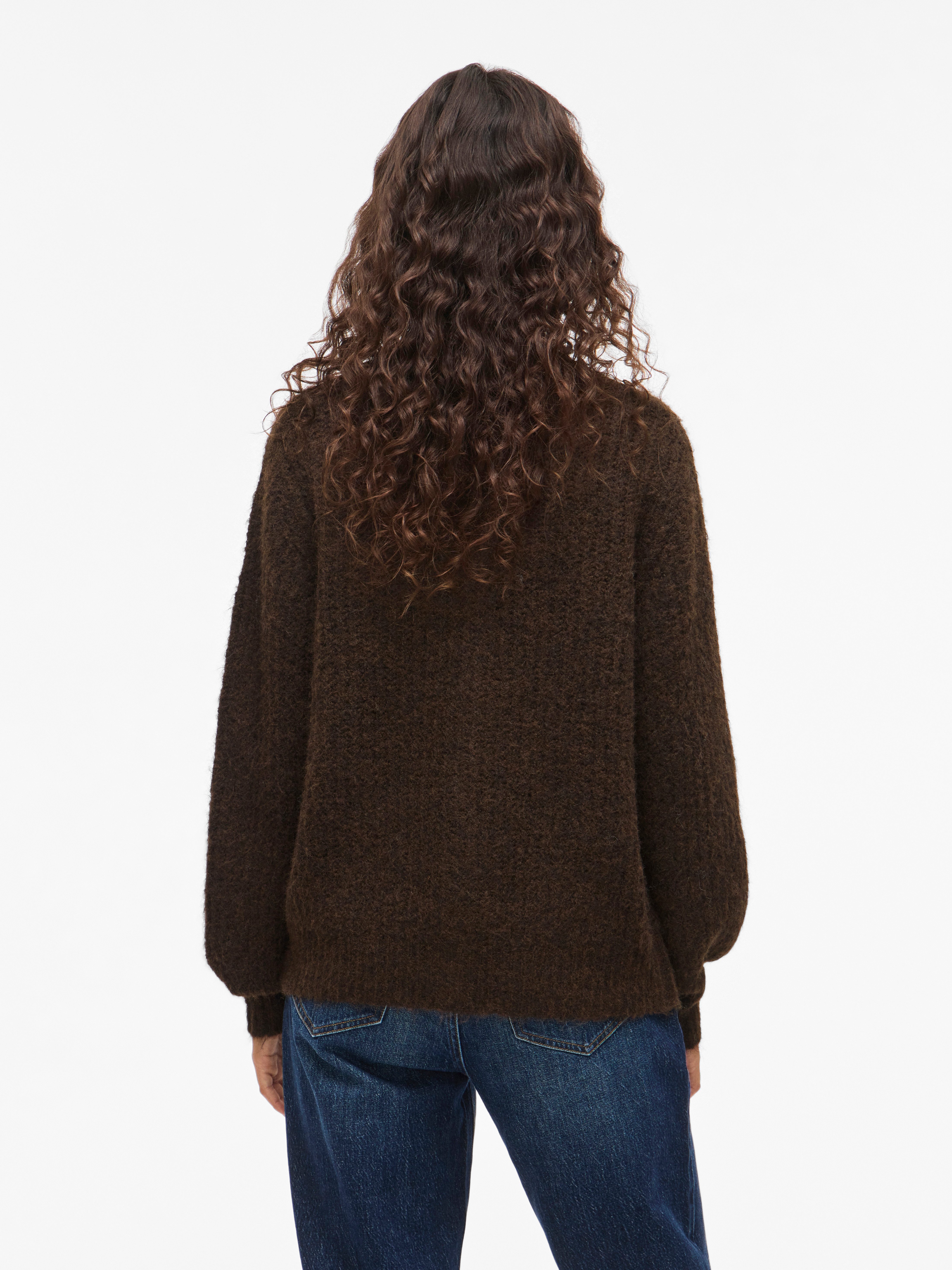 Vila Strickjacke VILAMPE O-NECK L/S KNIT CARDIGAN-NOOS Materialmix, regular fit