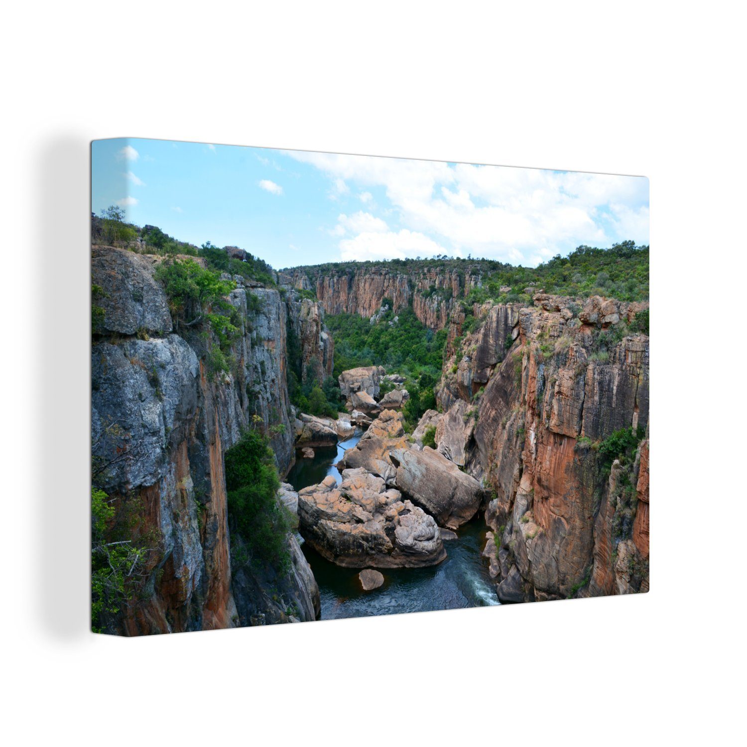 OneMillionCanvasses® Leinwandbild Bourke's glückliche Eulen an afrikanischen Flüssen in Südafrika, (1 St), Wandbild Leinwandbilder, Aufhängefertig, Wanddeko, 30x20 cm