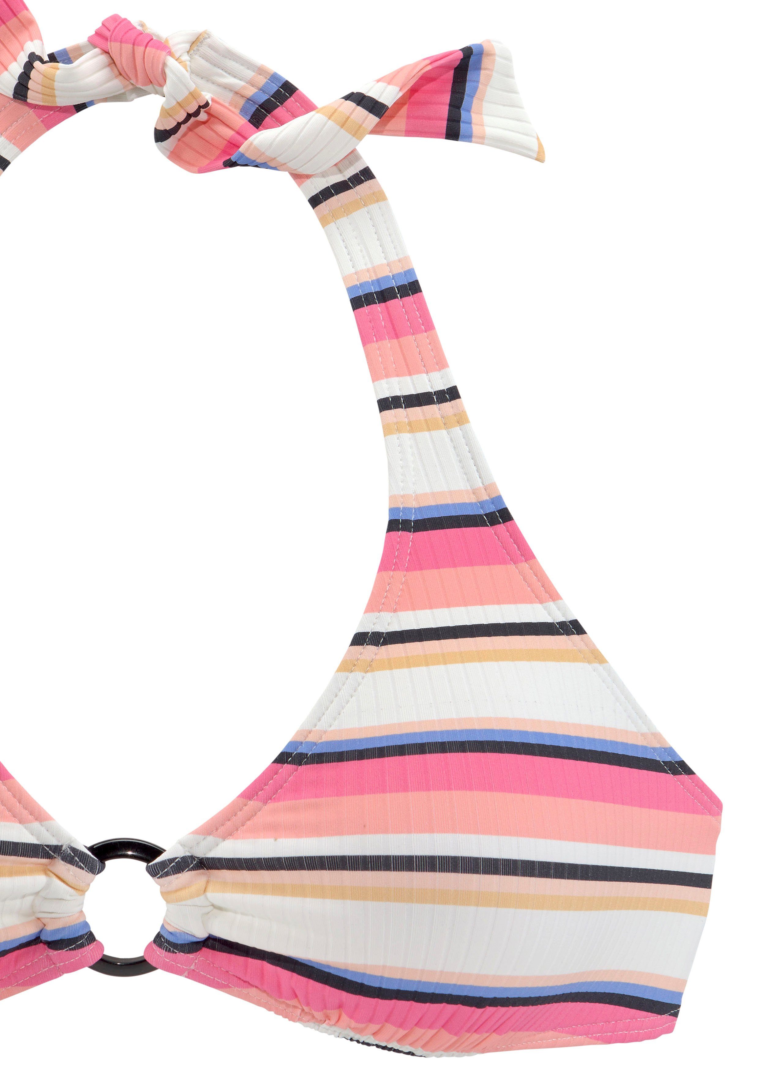 Venice Beach Triangel-Bikini mit strukturierter Ware und Zierring