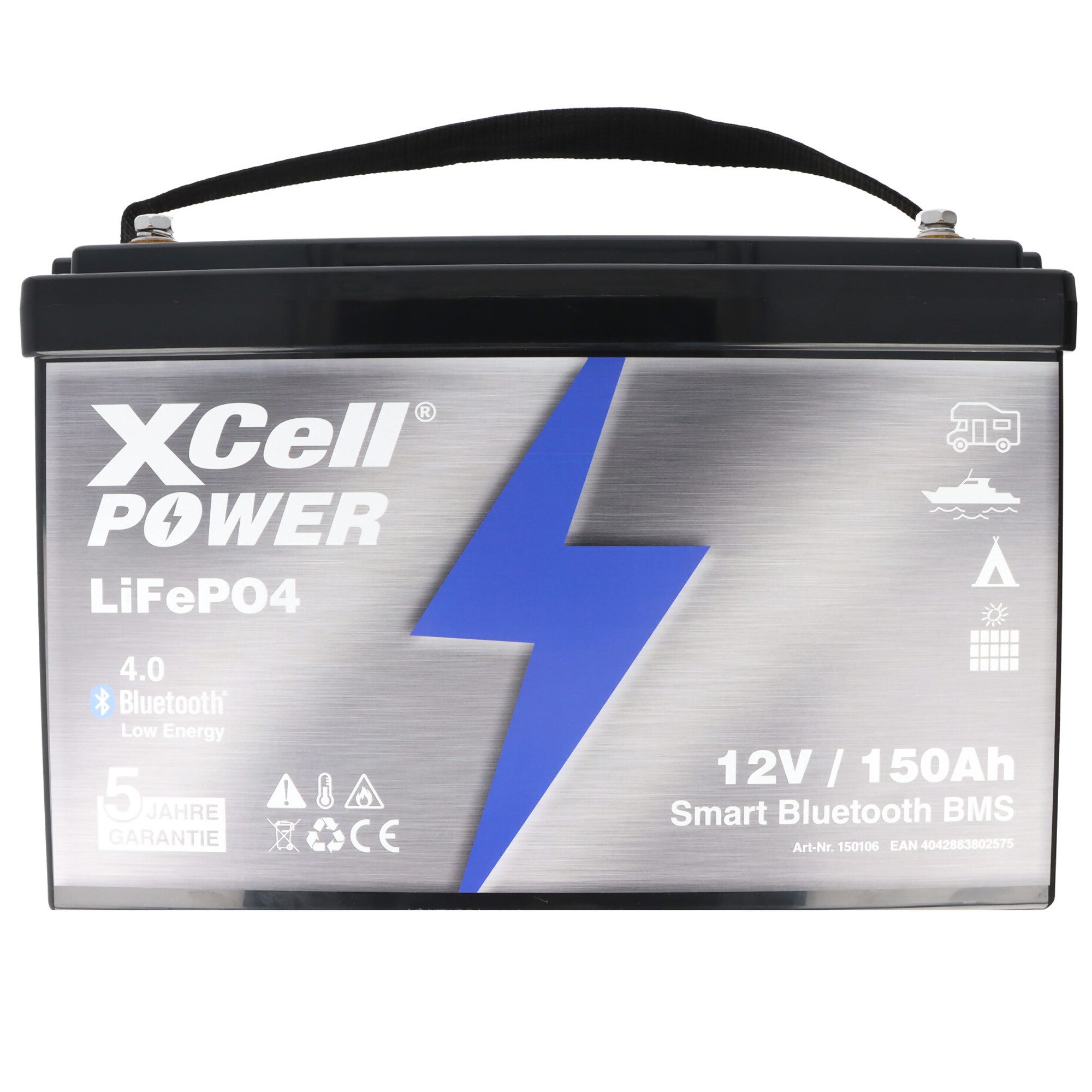 XCell XCell LiFePO4 Smart BMS 12,8V / 150Ah Pro Ultimate inkl. 4.0 Bluetoot Akku 150000 mAh (12,8 V)