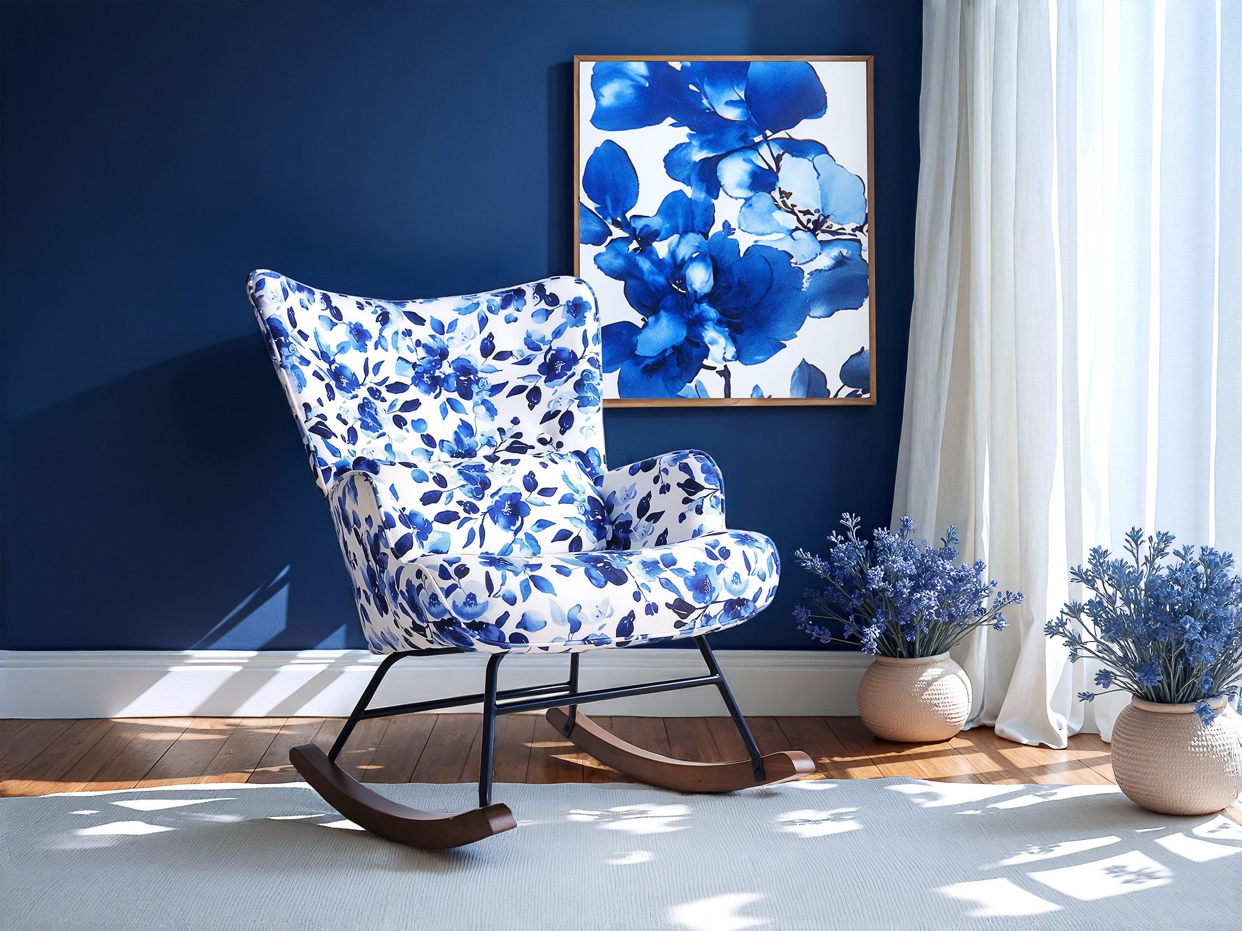HomeMiYN Schaukelstuhl Schaukelstuhl Patchwork Sessel Schwingsessel günstig online kaufen