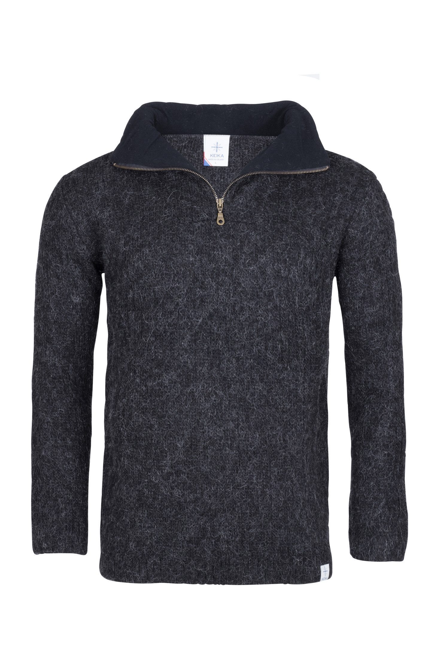 KIDKA Troyer - Gestrickter Schurwollpullover aus Islandwolle - schwarz - aus rauer isländischer Wolle
