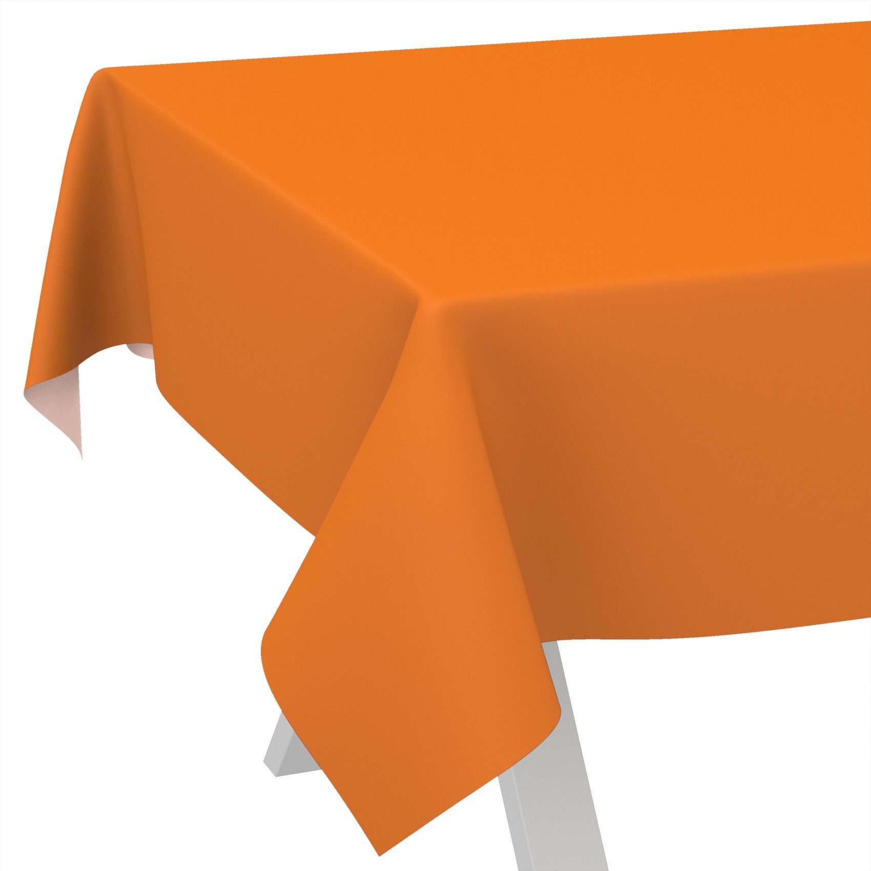 ANRO Tischdecke Wachstuchtischdecke abwaschbar UNI auch als Gartentischdecke (Einzelstück 1-tlg), wasserabweisend pflegeleicht Textil-Optik Orange 100x140cm
