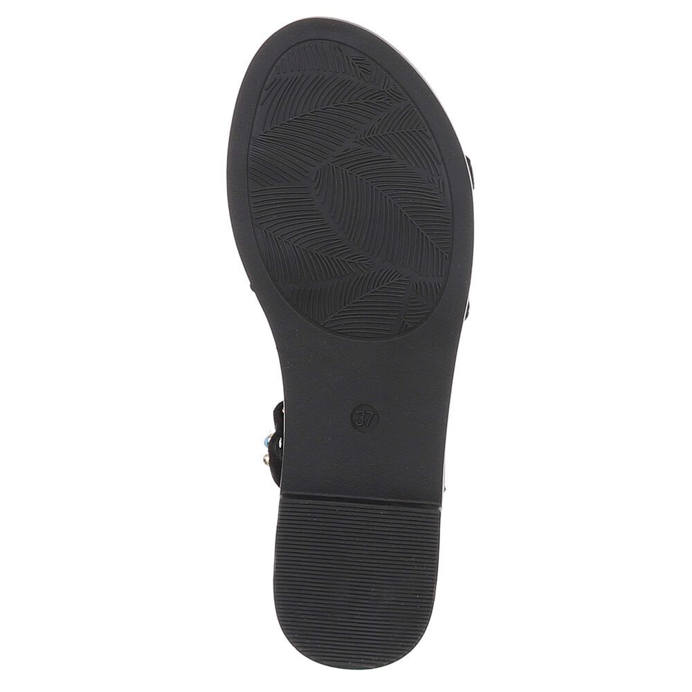 Ital-Design Damen Sandale mit Nieten und Schnalle Riemchensandalette (91895789) Blockabsatz Riemchensandalen in Schwarz