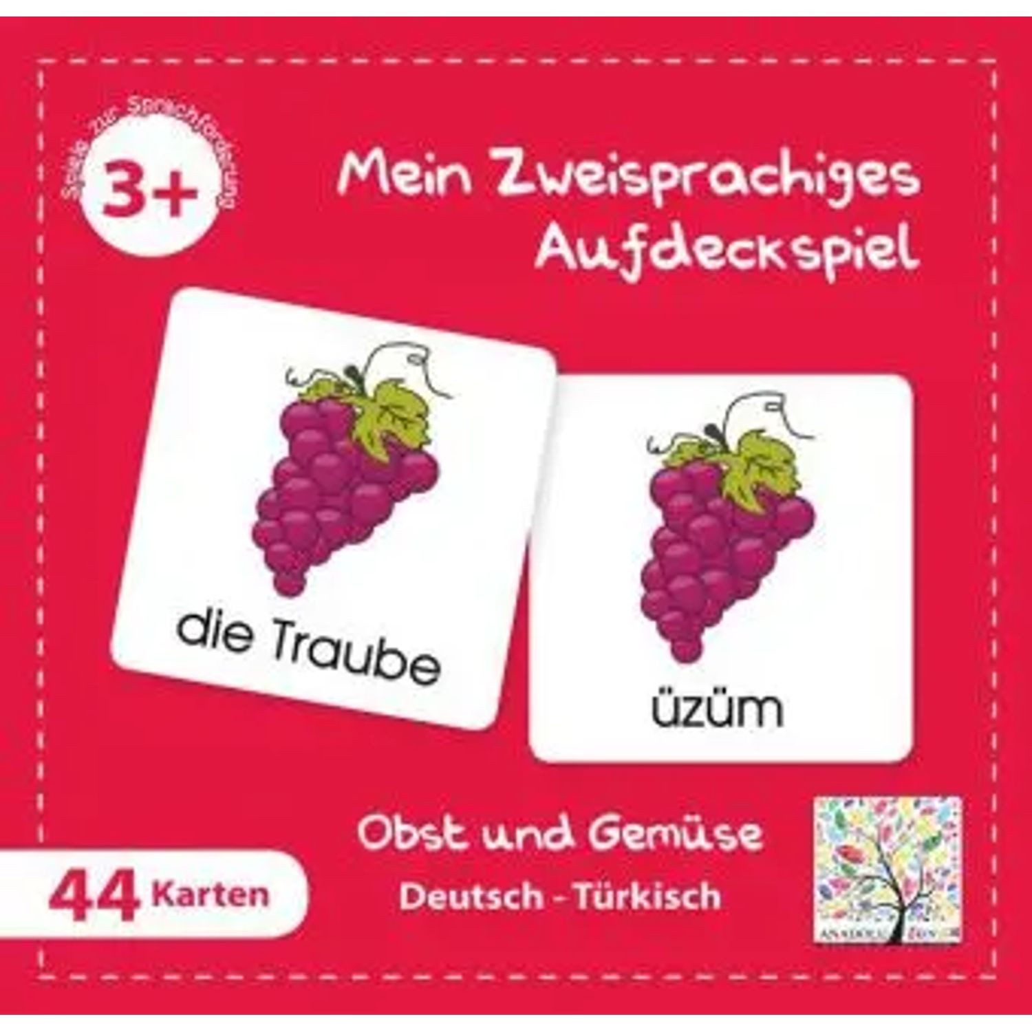 Schulbuchverlag Anadolu Spiel Mein Zweisprachiges Aufdeckspiel, Obst und Gemüse, Türkisch...