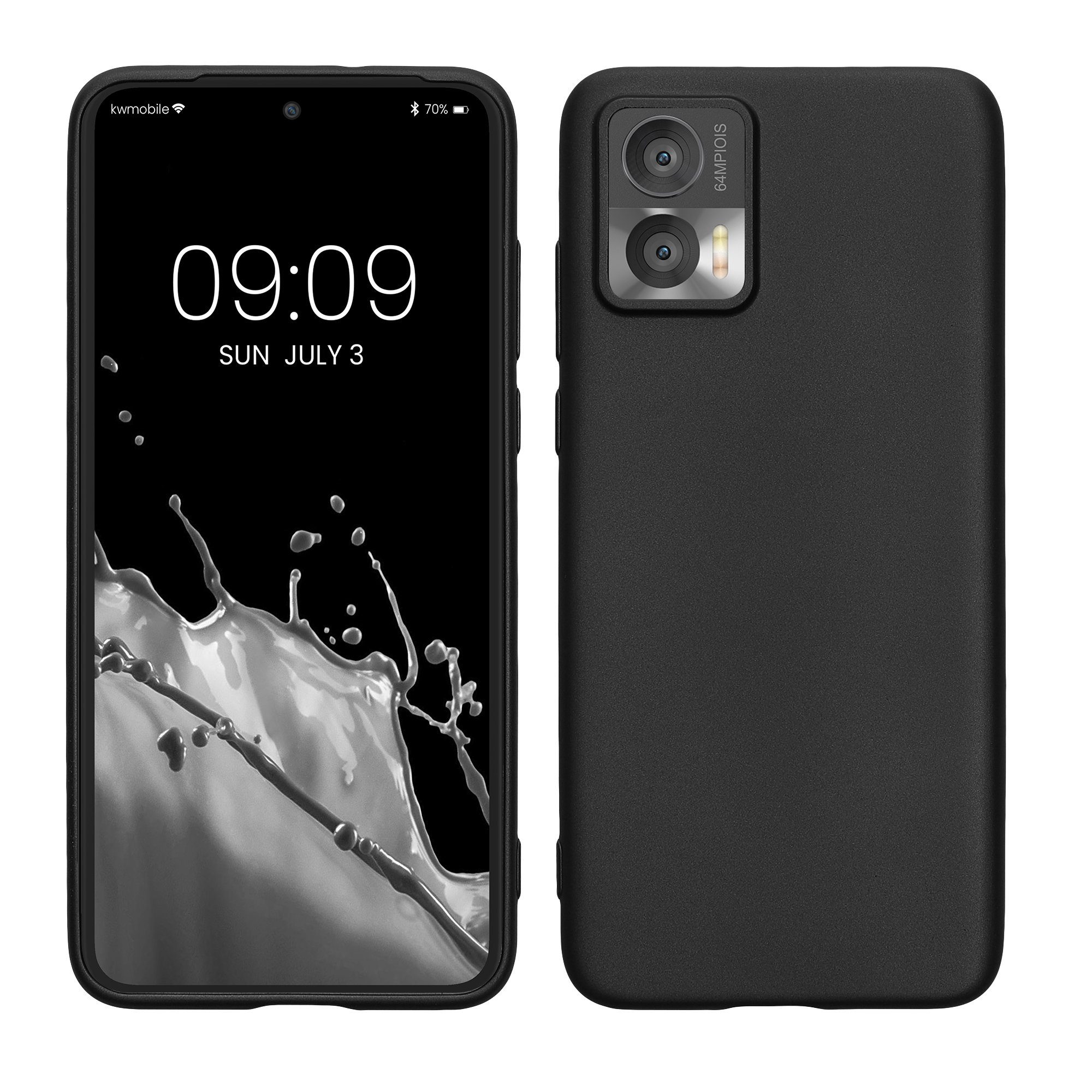 kwmobile Handyhülle Case für Motorola Edge 30 Neo, Hülle Silikon metallisch schimmernd - Handyhülle Cover