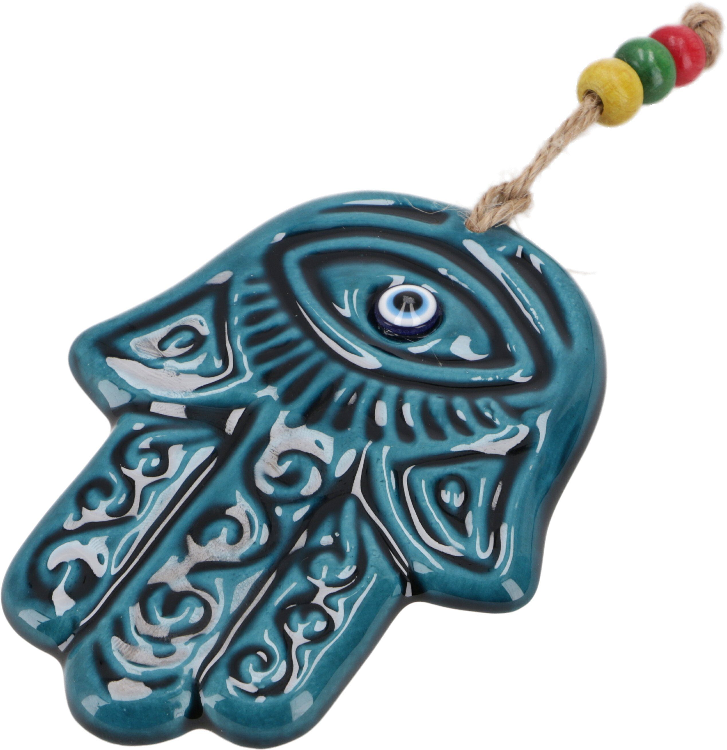 Guru-Shop Wandbild Keramik Hamsa Hand mit günstig online kaufen
