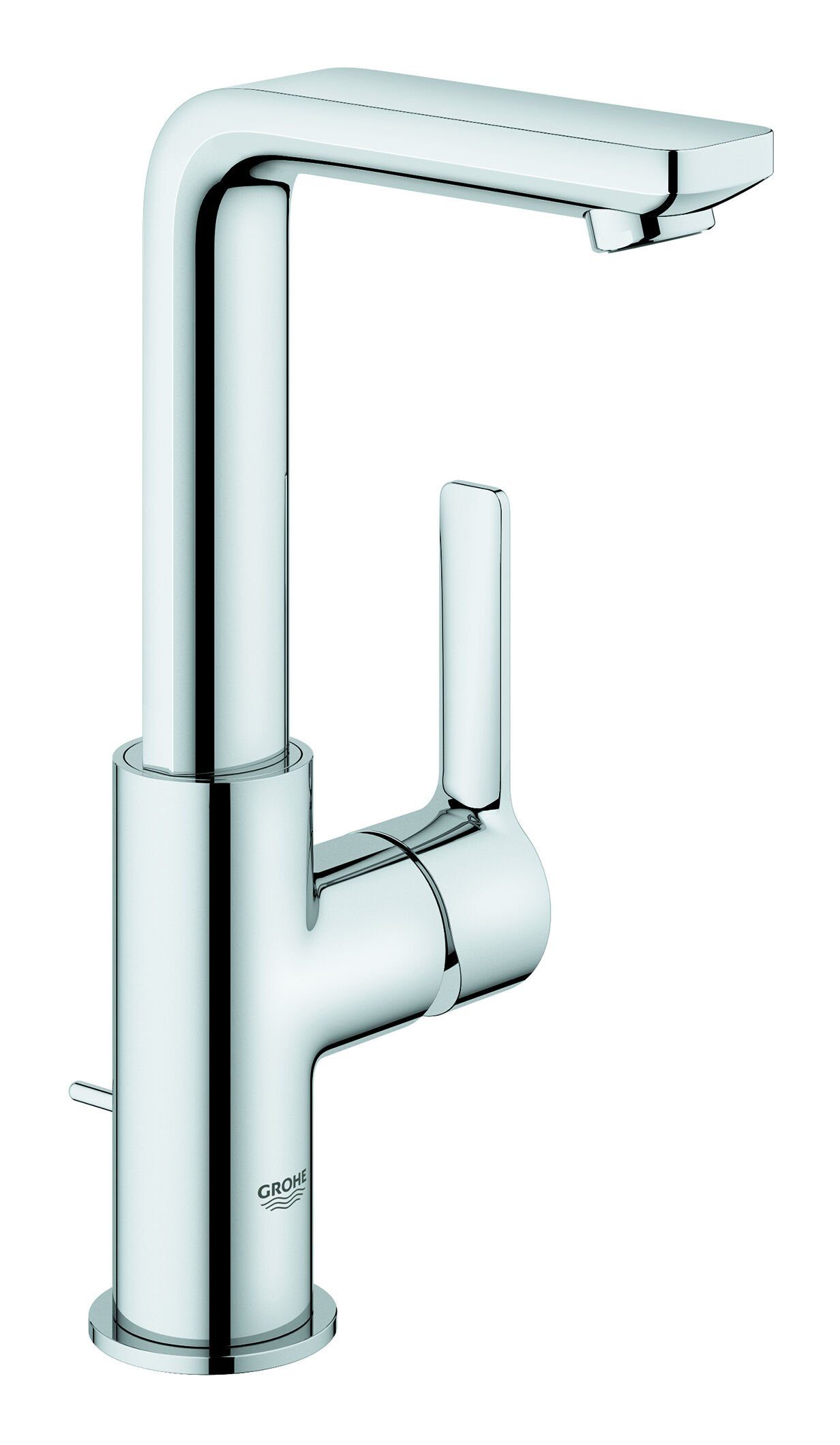 Grohe Waschtischarmatur Lineare Einhand-Waschtischbatterie mit Zugstangen-Ablaufgarnitur L-Size