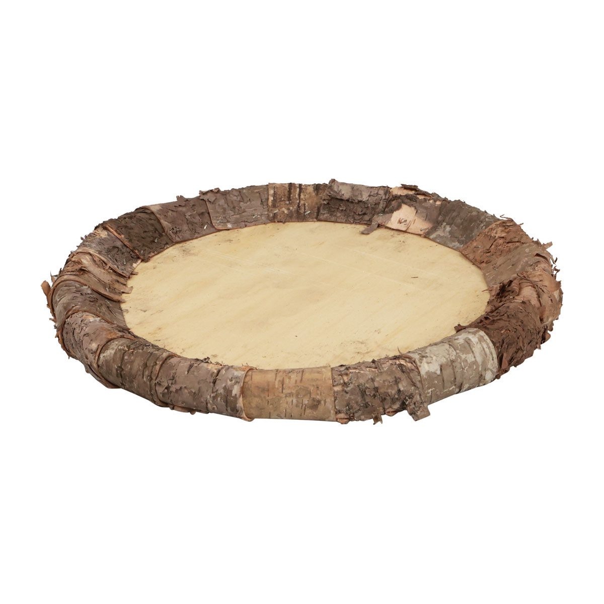 Dekotablett Holzteller Deko Tablett Natur Rustikal Ø27cm für Tischdeko Kommode