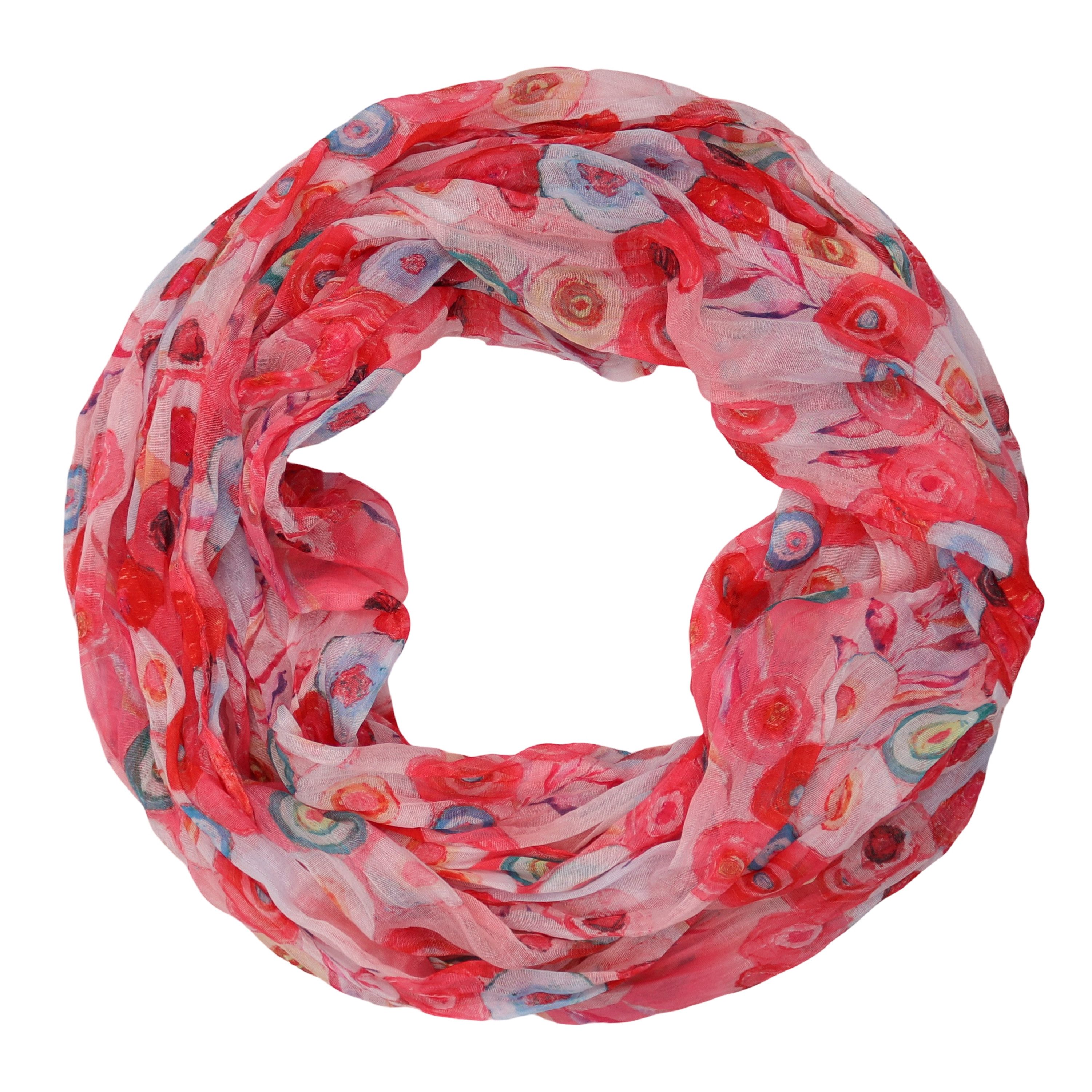 MIRROSI Loop Damen Schal mit Blümchen-Muster Weich, (zweimal um den Hals wickelbar, ca.45x75cm), Damen Halstuch ideal für Frühling, Sommer oder Herbst