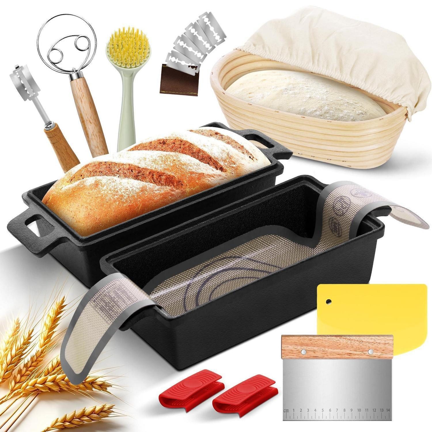 LuxusKollektion Brotbackform Gusseisen Brotbackform 2-in-1 Dutch Oven mit Deckel, (1-tlg)