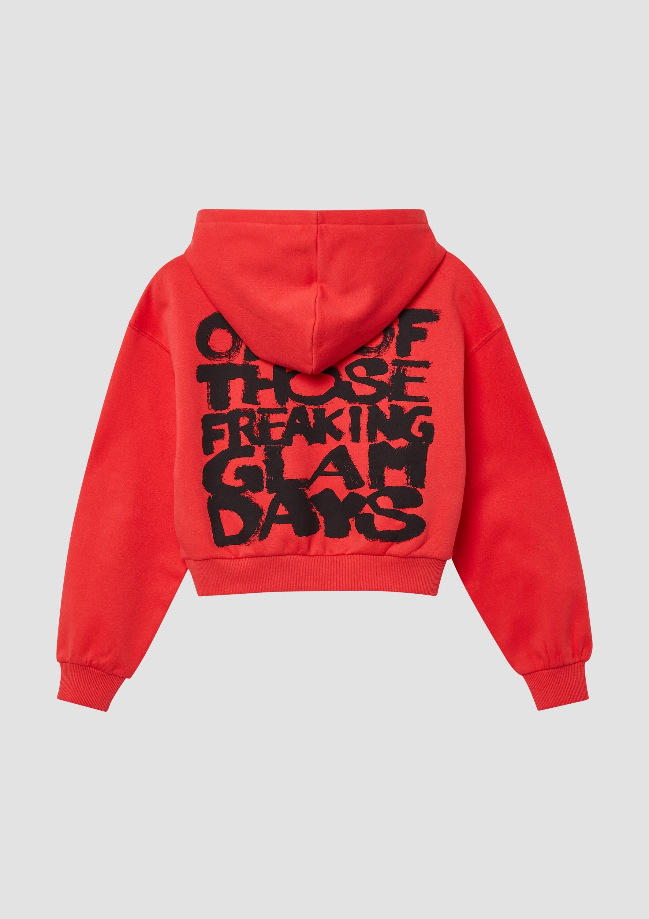 s.Oliver Sweatshirt Sweatshirt Kuscheliger cropped Oversize Hoodie mit Print – Bild 2 von 4