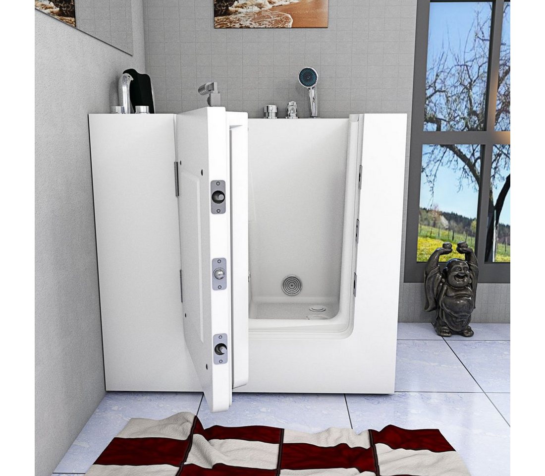 Thumbnail - AcquaVapore Whirlpool-Badewanne Sitzwanne Whirlpool Badewanne mit Tür S02WP-A 78x100cm, (1-tlg)