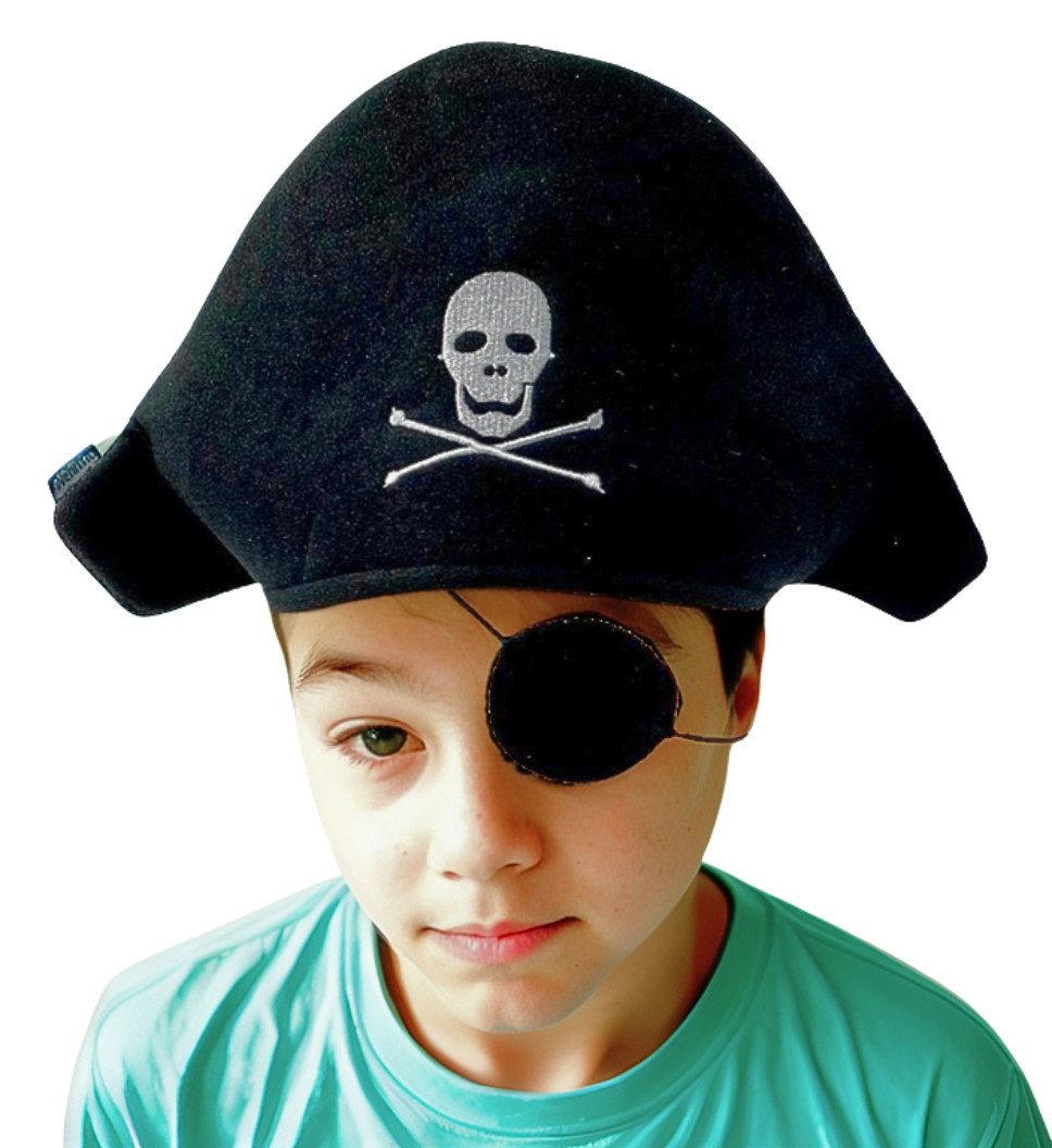 Wehrfritz by HABA Piraten-Kostüm Piraten Hut mit Augenklappe Kinder Fasching Seeräuber Kostüm, schwarz, Hochwertige Qualität von HABA