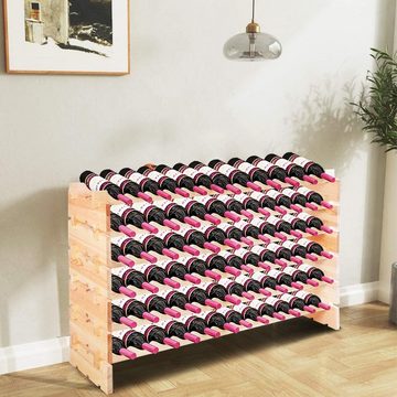 KOMFOTTEU Weinregal Weinschrank, aus Holz, 72 Flaschen Stapelbar erweiterbar