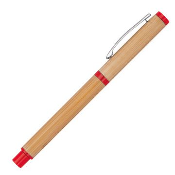 Livepac Office Kugelschreiber Schreibset aus Bambus / Kugelschreiber und Tintenroller / Farbe: rot