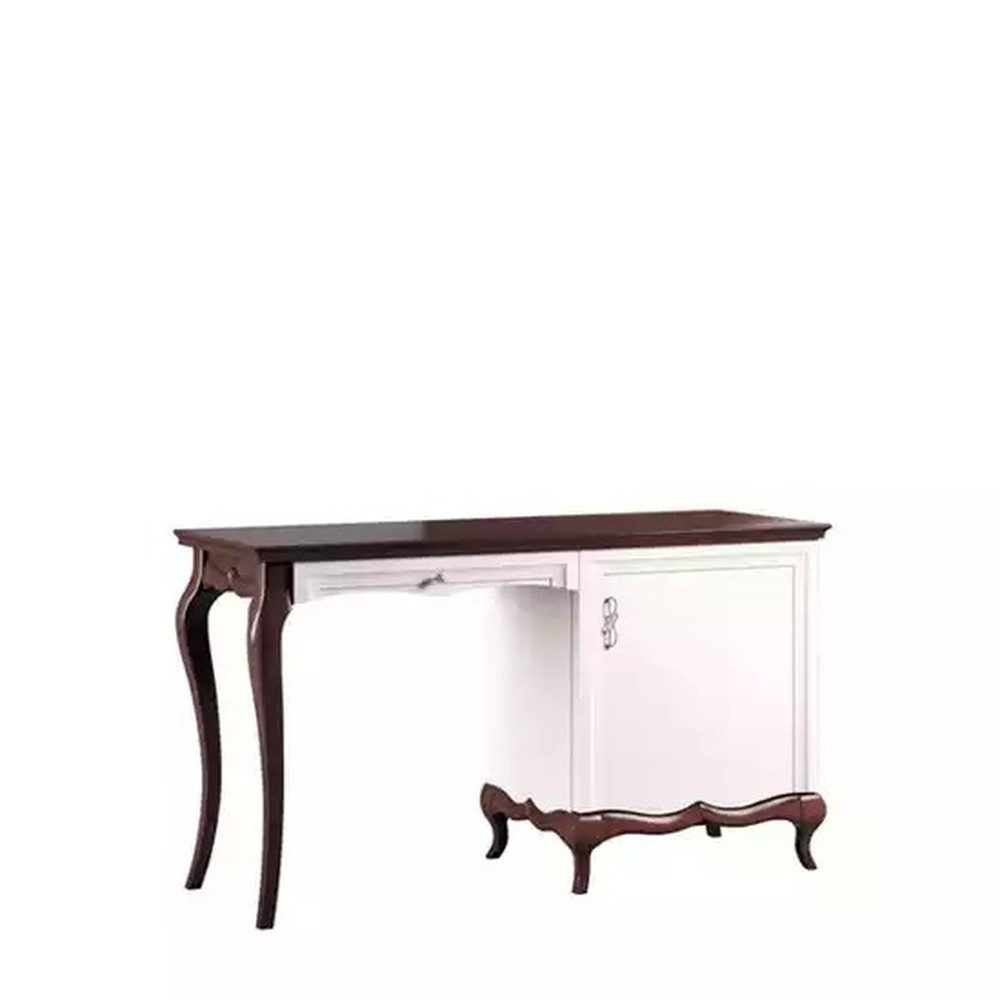 JVmoebel Schreibtisch Eleganter Schreibtisch aus weißem Holz mit praktischer Schublade (1-St., Schreibtisch), Made in Europa