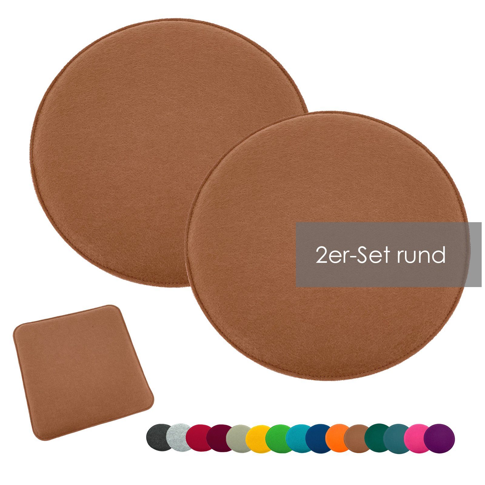 heimtexland Sitzkissen Filz Sitzauflage Stuhlkissen Bankkissen abwaschbar, Filzkissen eckig & rund I Indoor Outdoor I bequem & robust