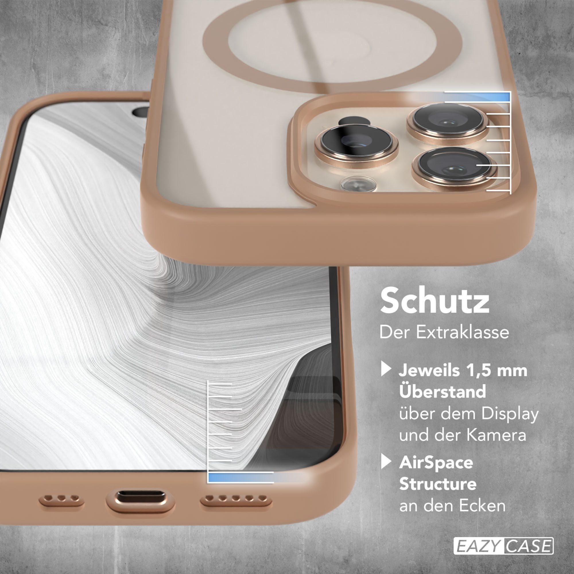 EAZY CASE Handyhülle Transparente Hülle mit MagSafe für iPhone 16 Pro 6,3 Zoll, Silikon Handyhülle, Schutzhülle mit Kameraschutz, Etui TPU Schutz