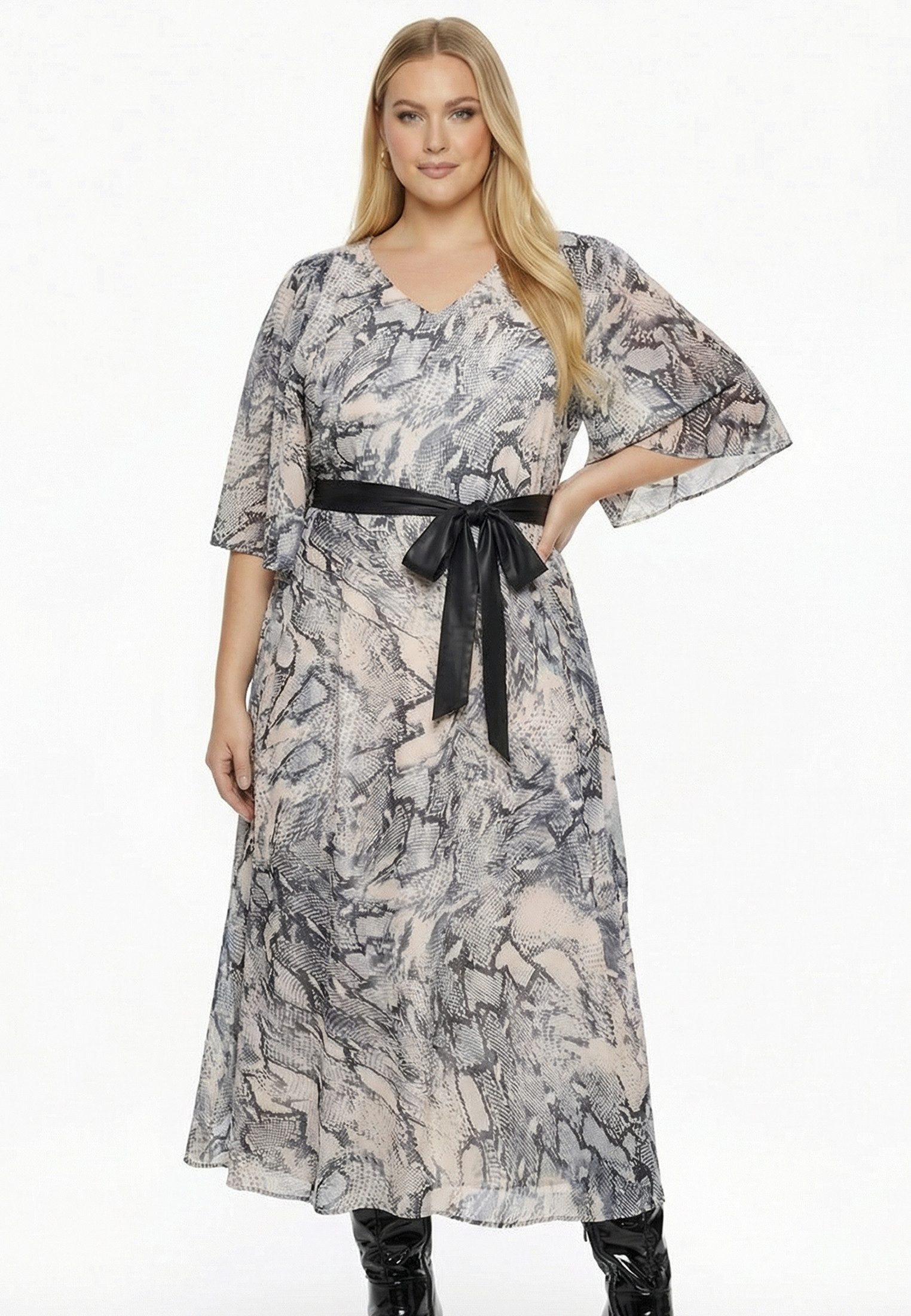YOEK A-Linien-Kleid Damen Kleid mit Langarm mit langen Ärmeln