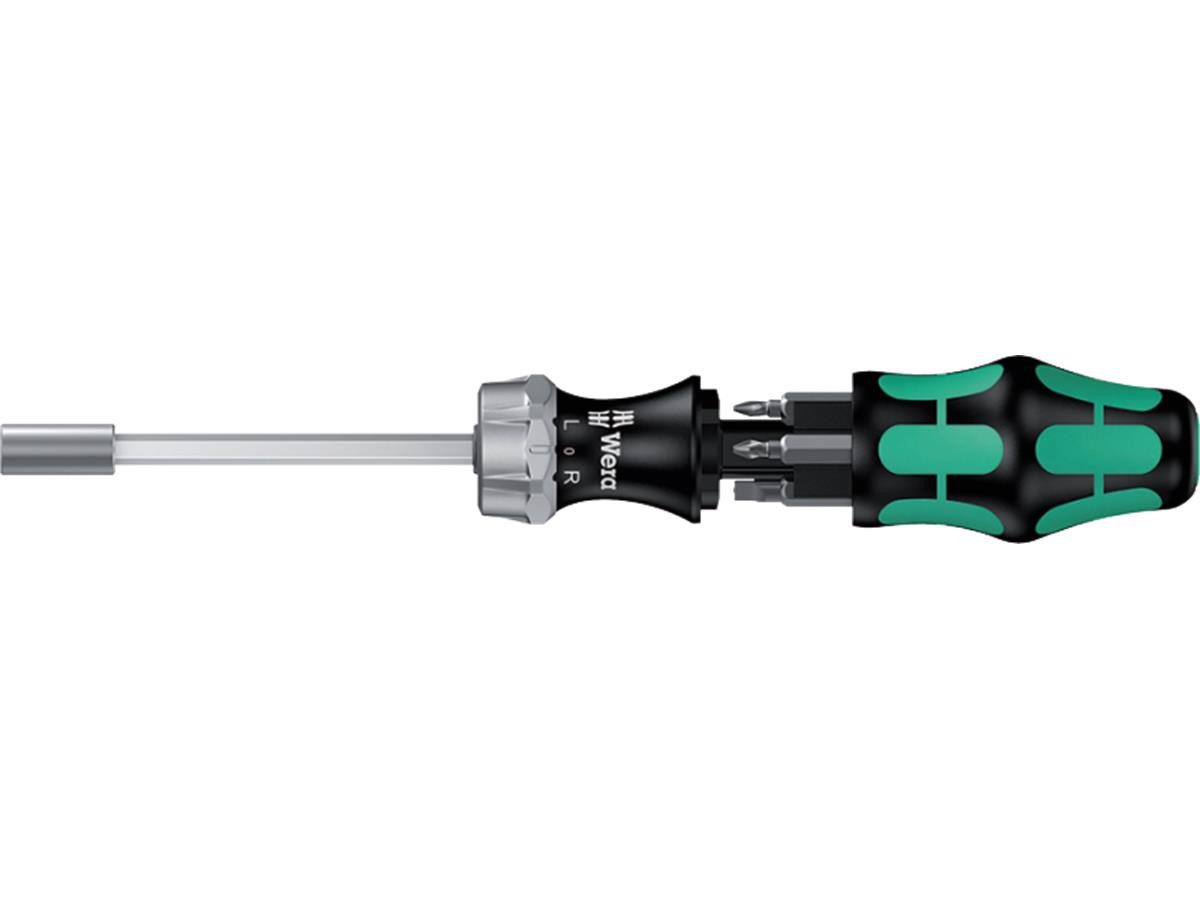 Wera Bithalter Kraftform Kompakt 27 RA 1 SB, 1/4 ", (Set, 6-tlg), integriertes Bit-Magazin im Griff, 1/4" Innensechskantaufnahme