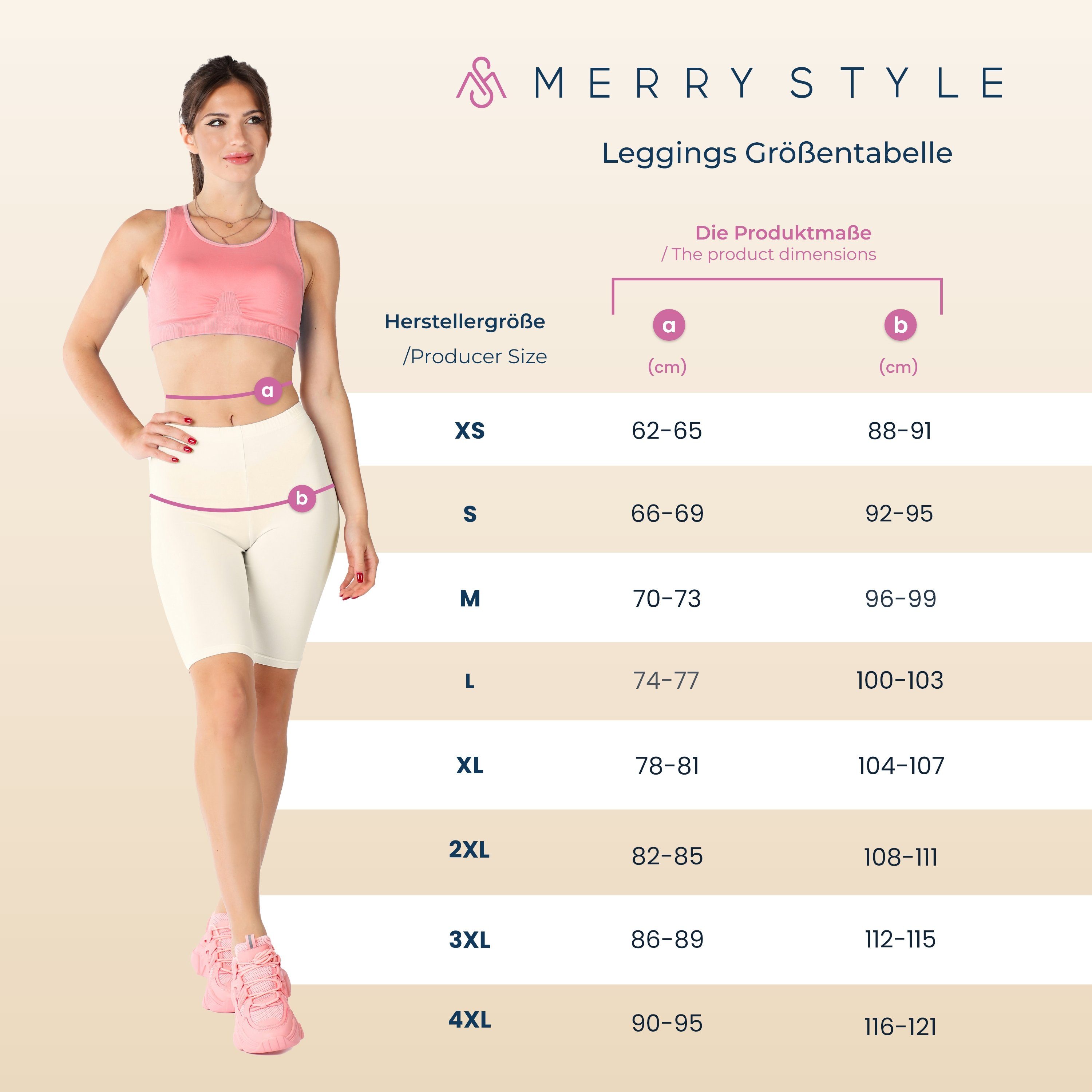 Merry Style Leggings Damen Shorts Radlerhose Hotpants MS10-283 (2-tlg) aus günstig online kaufen