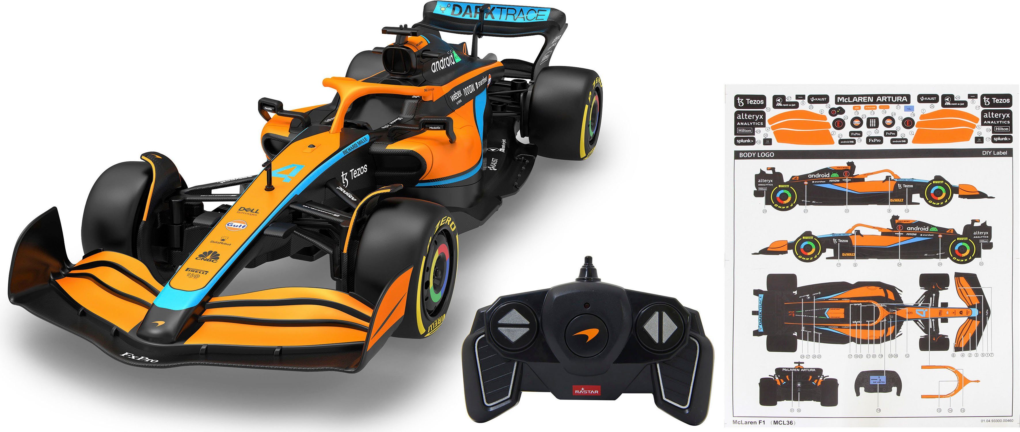 Jamara RC-Auto Deluxe Cars, Deluxe Cars, McLaren MCL36 1:18, orange - 2,4 GHz