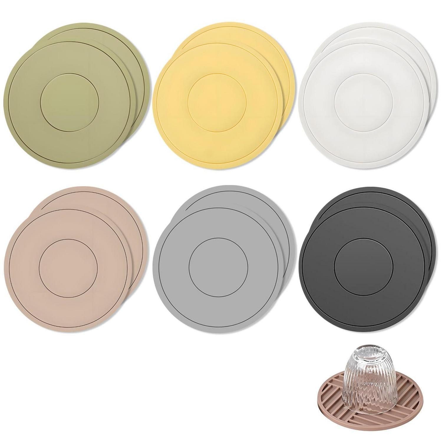 LuxusKollektion Topfuntersetzer Topfuntersetzer Silikon 15cm 12er Set 6 Farben