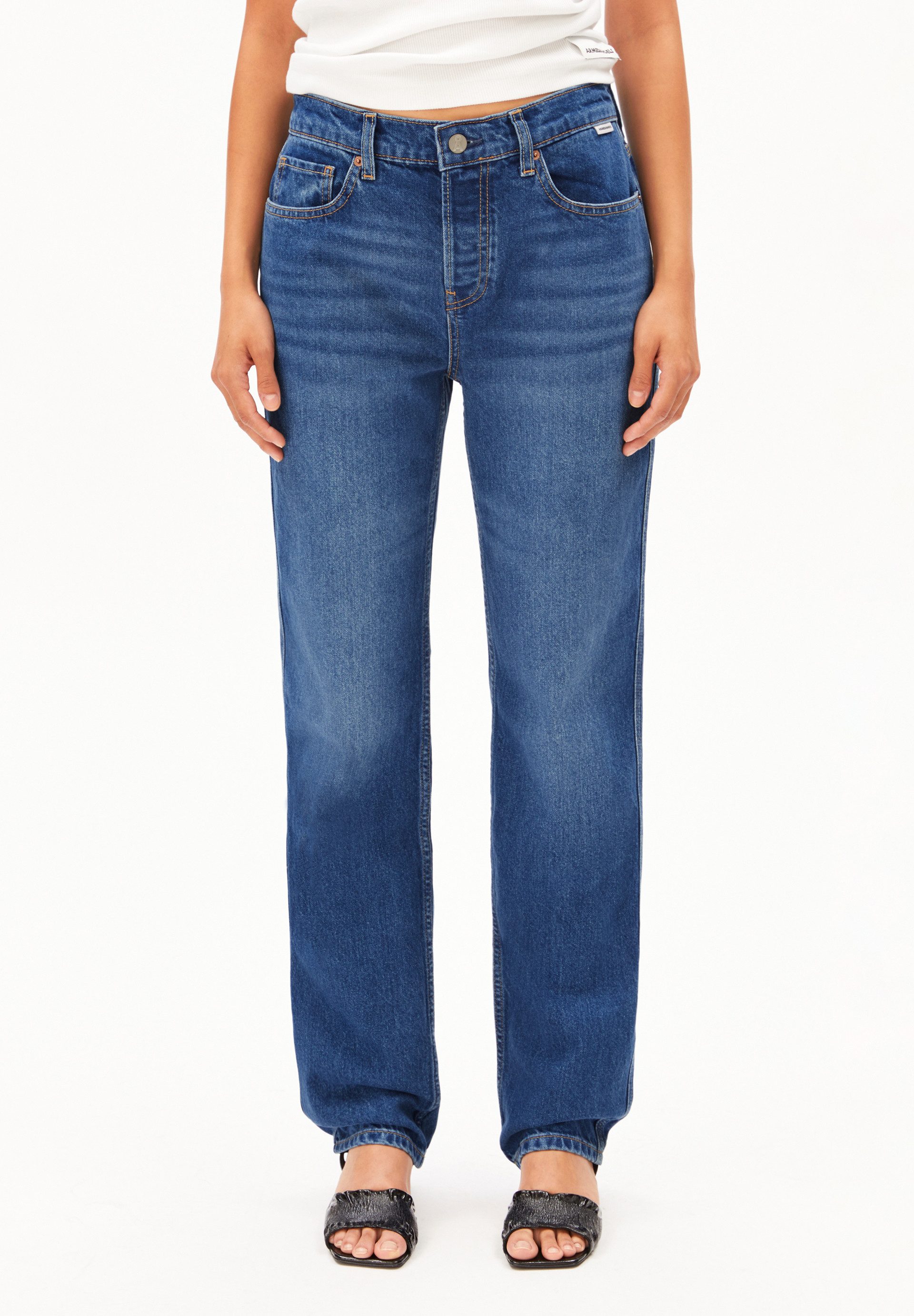 Armedangels Straight-Jeans AAVELINE Straight Джинсы recycelte Baumwolle (Non-Stretch, Regular Fit) Mid waist