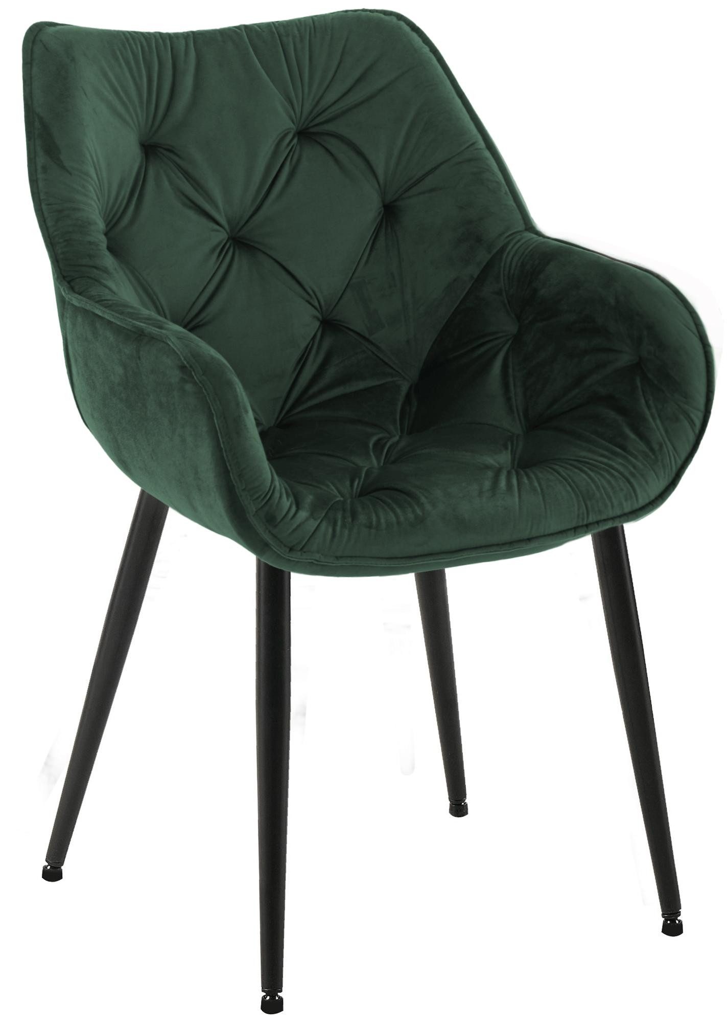 CLP Esszimmerstuhl Tanna Samt (1er, 1 St), Armlehnen, 4-Fuß-Stuhl, Metallge günstig online kaufen