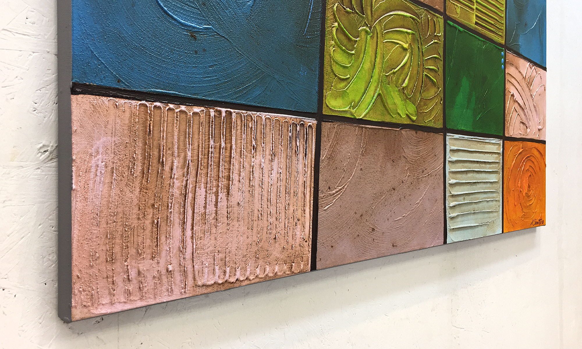 WandbilderXXL Gemälde Facets 120 x 80 cm, Abstraktes Gemälde, handgemaltes Unikat