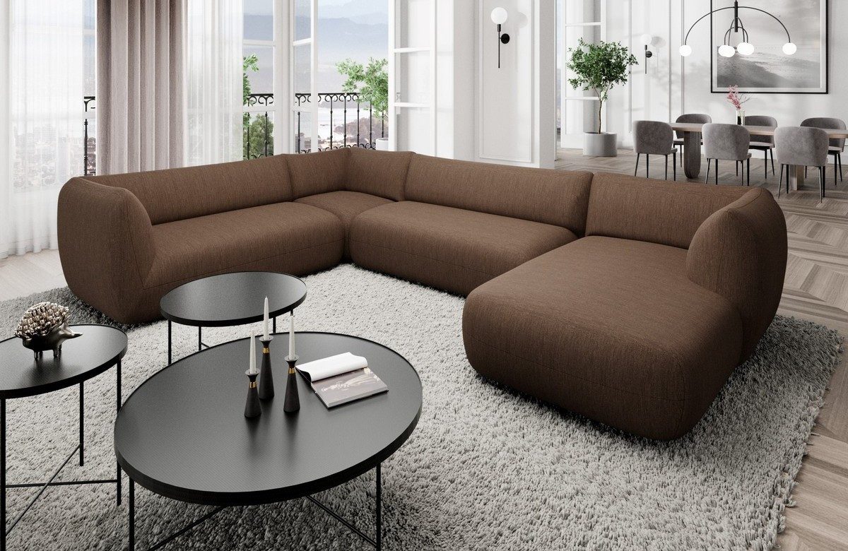Wohnlandschaft XXL Sofa Polstersofa Stoff Stoffcouch Stoffsofa Madrid XXL Couch