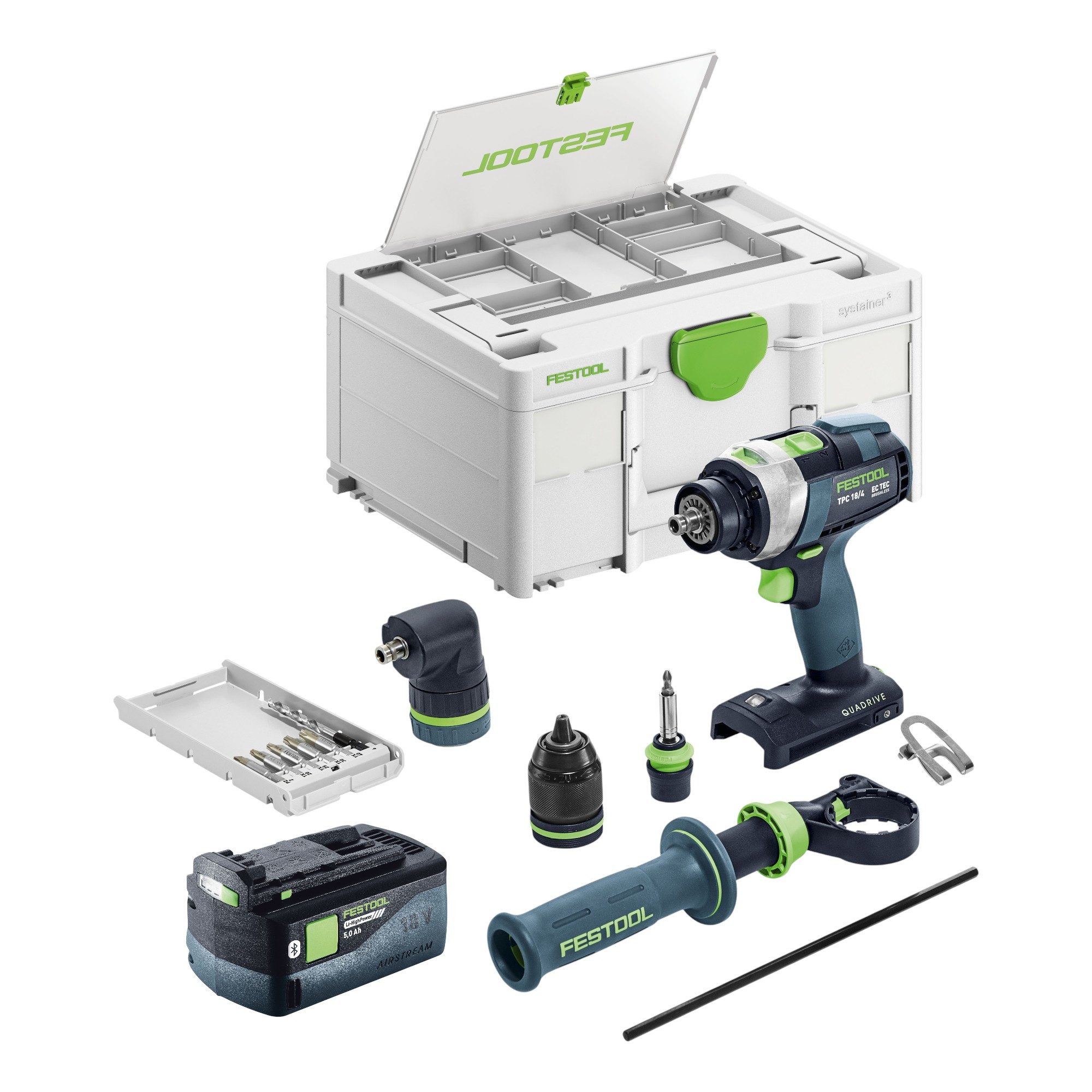 FESTOOL Akku-Schlagbohrschrauber TPC 18/4-Basic-Set 18 V 75 Nm Brushless + 1x Akku 5,0 Ah + Systainer