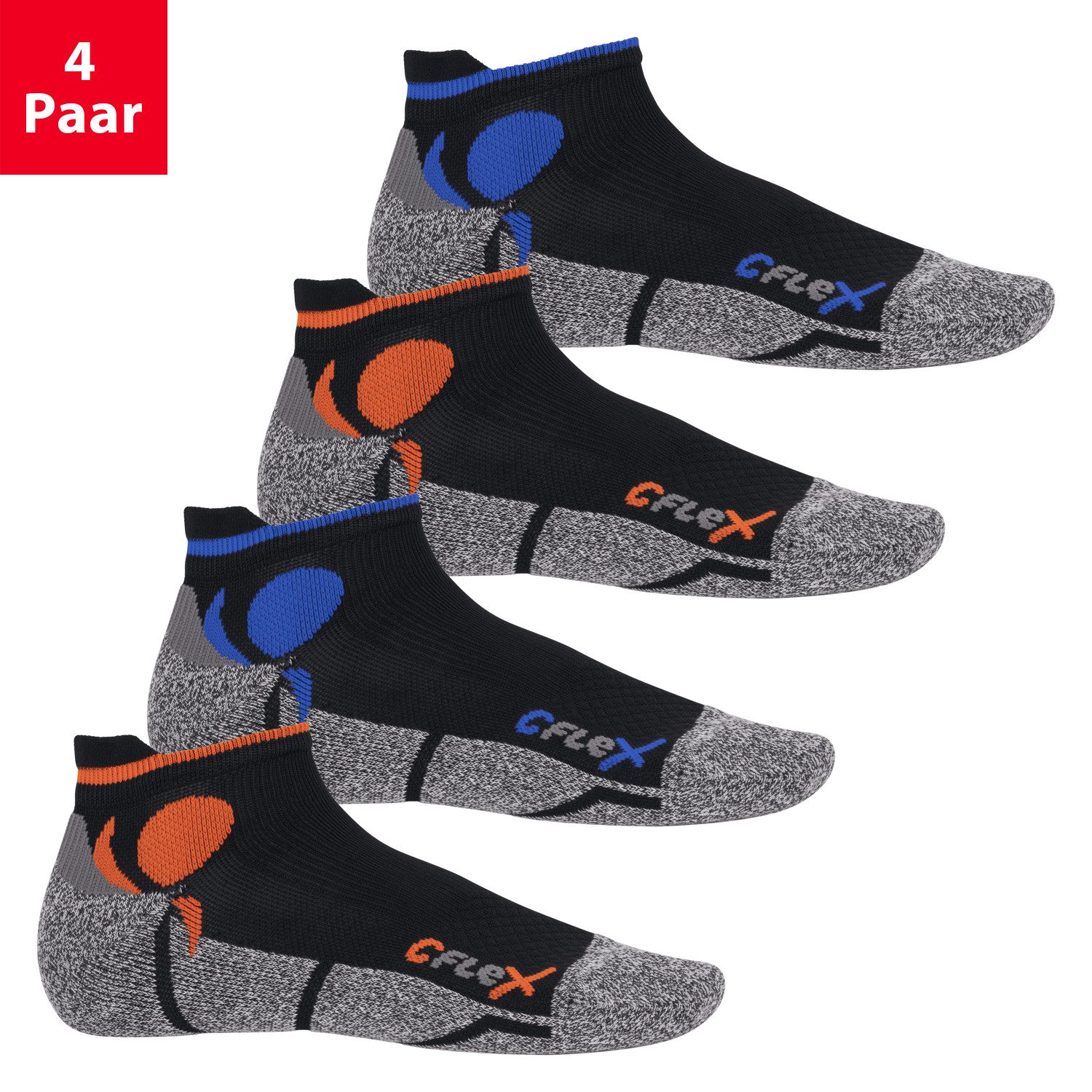Sportsocken Running Damen & Herren Sport Sneaker Socken (4 Paar) Laufsocken