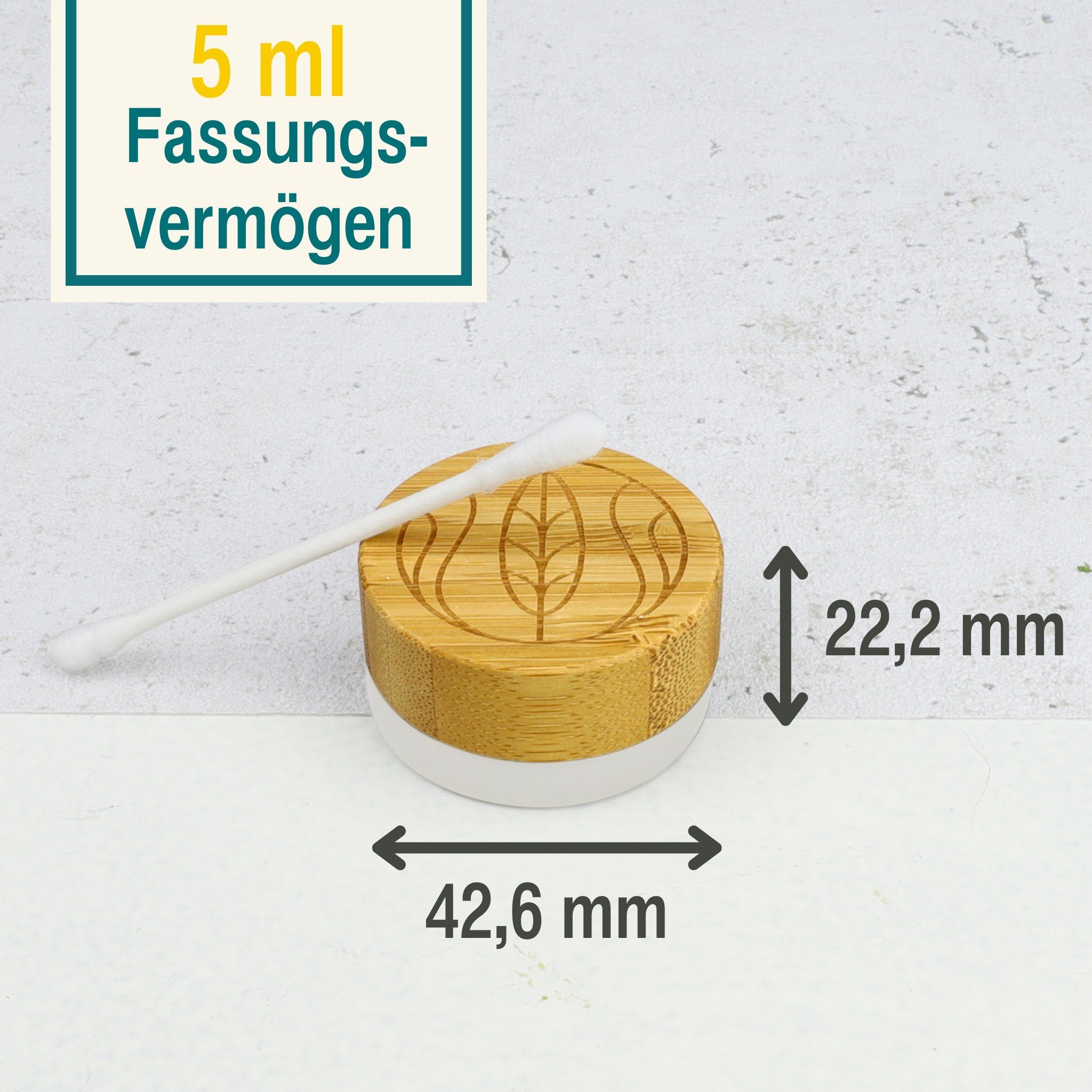 Wachsmann Bienenprodukte Aufbewahrungsdose Hochwertige Glastiegel für DIY Kosmetik, Mit Bambus Deckel & Geschenkverpackung