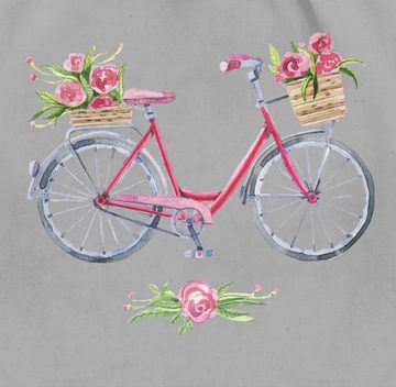 Shirtracer Turnbeutel Vintage Fahrrad Wasserfarbe Blumen, Vintage Retro