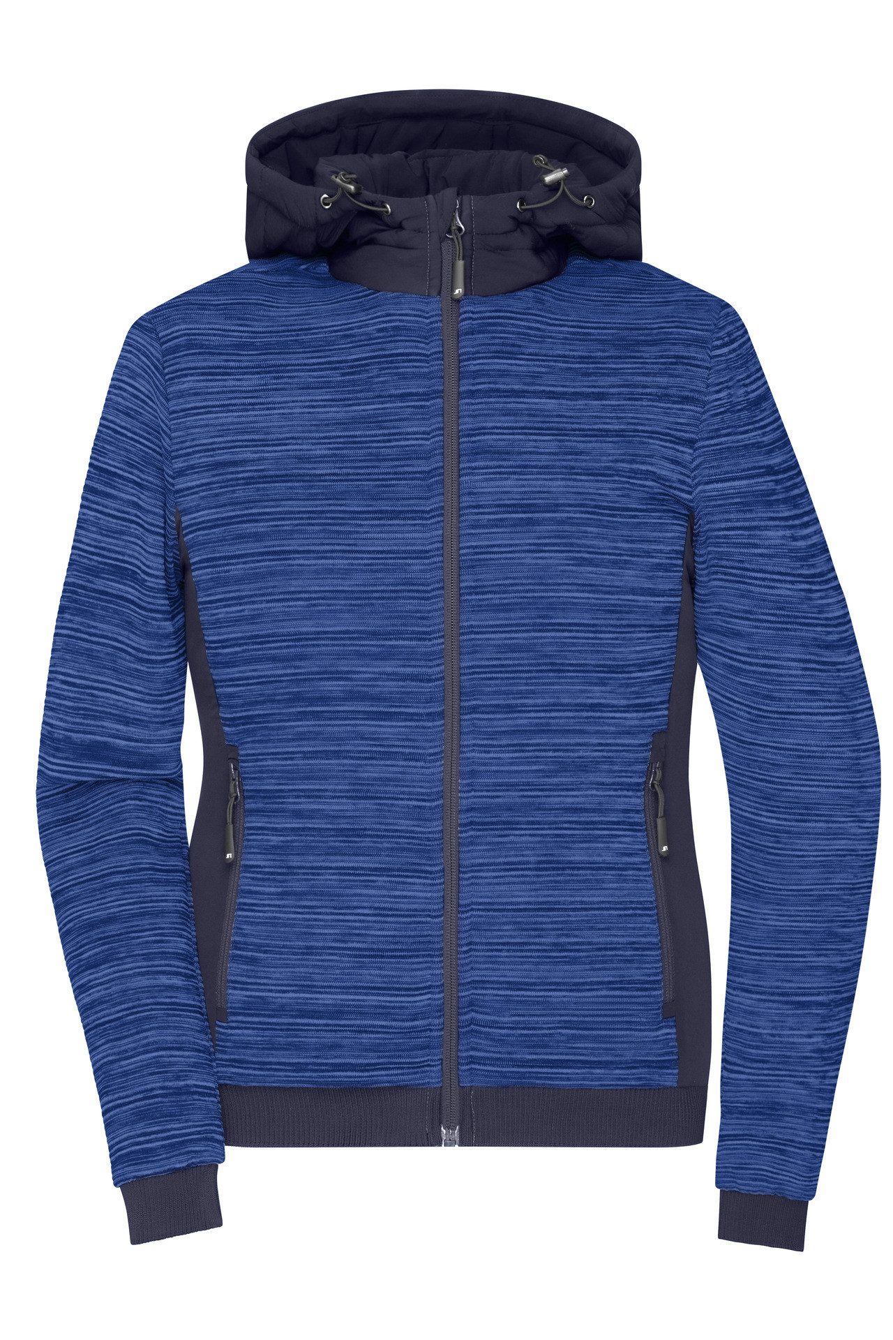 James & Nicholson Strickfleecejacke Wattierte Damen Strickfleece Jacke im attraktiven Materialmix JN1843 Hybridjacke mit wärmender Wattierung