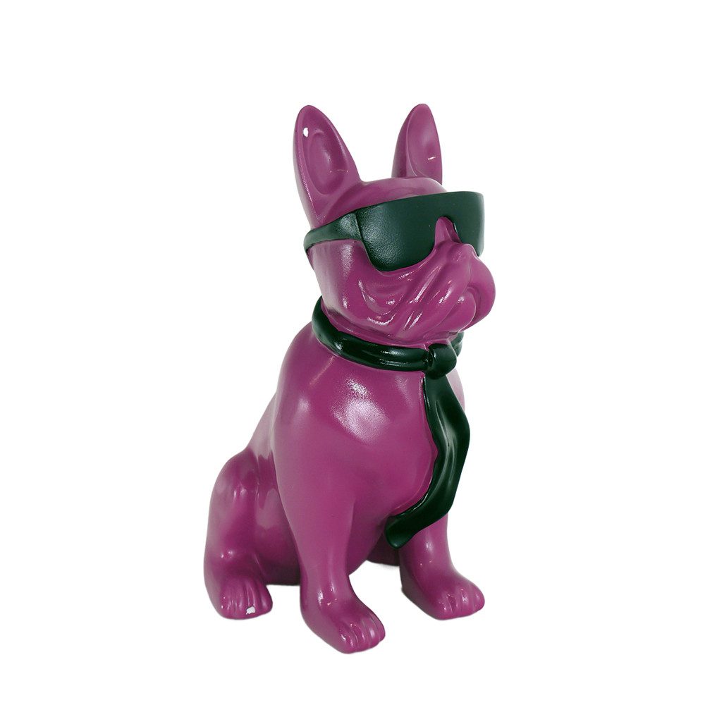 AFG Tierfigur Französische Bulldogge in pink mit schwarzen Schal und Sonnenbrille (1 St)