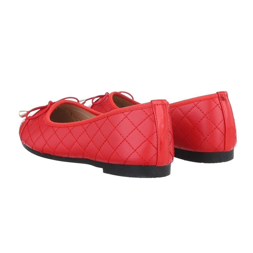 Ital-Design Damen Freizeit Ballerina (85894048) Blockabsatz Klassische Ballerinas in Rot