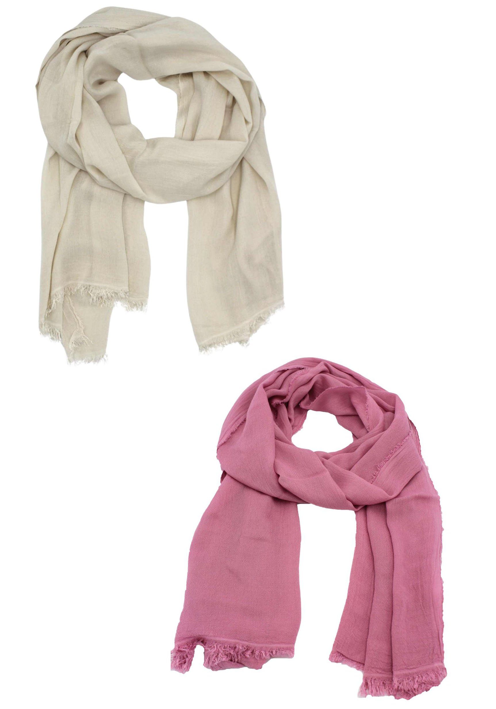 leslii Schal, (Set, 2-St), 2er Pack rosa-creme | Modeschals