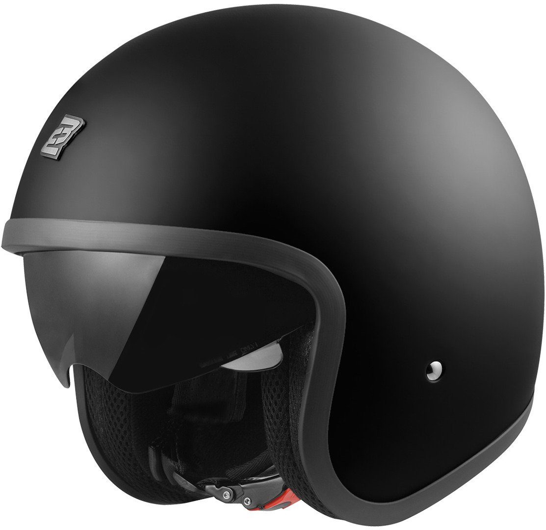 Bogotto Motorradhelm V537 Solid Jethelm, integriertes Sonnenvisier