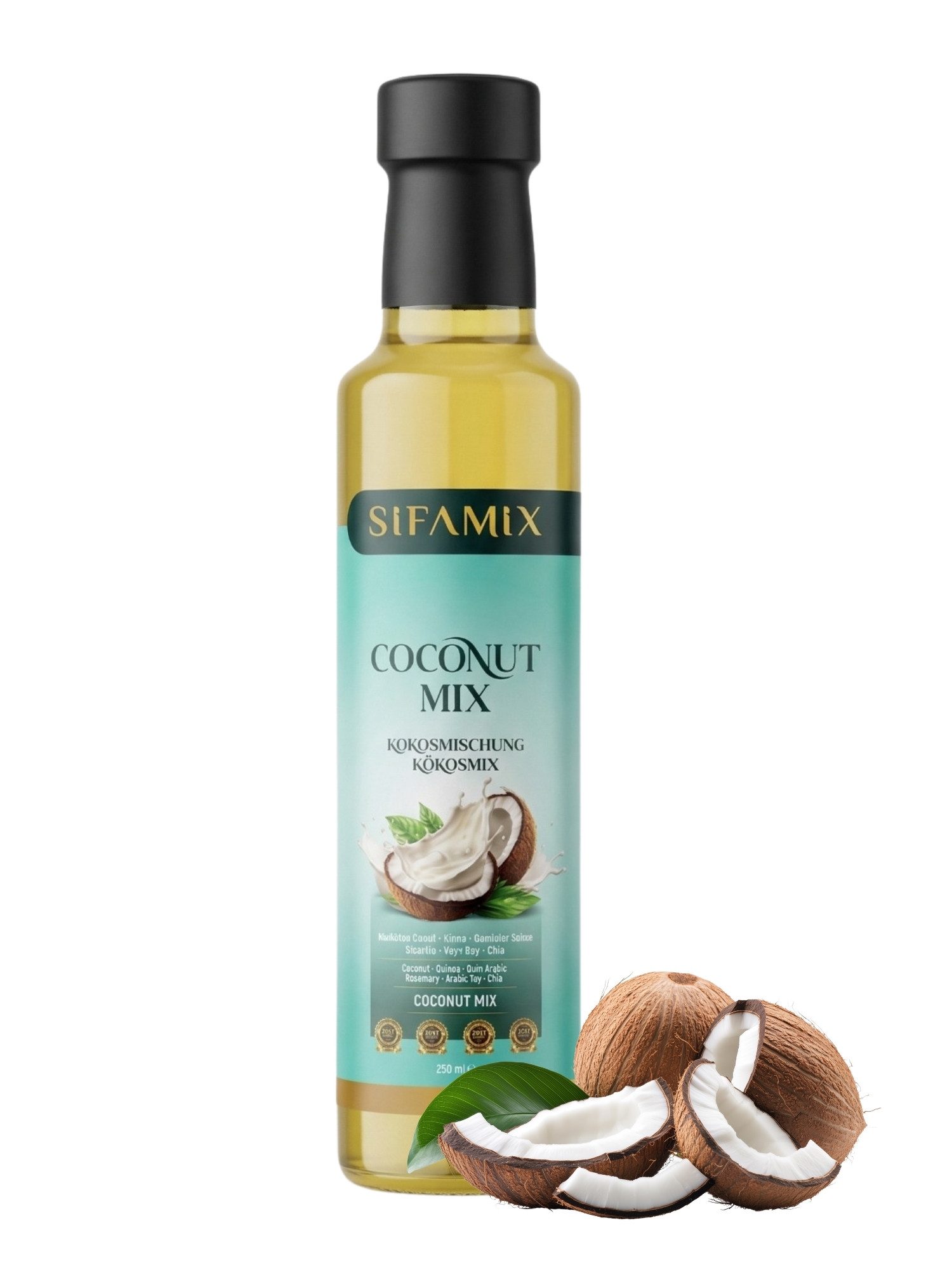 ADELSHOP Getränke-Sirup SIFAMIX Coconut Mix 250ml - Natürliche Kokosmischung mit Chia & Quinoa, 100% natürlich,Ohne Zuckerzusatz,Pflanzliche Inhaltsstoffe