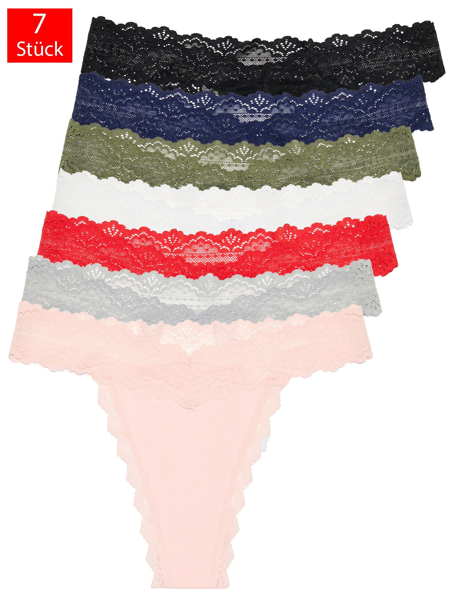 String 7er-Pack Damen Tanga Unterhose F914