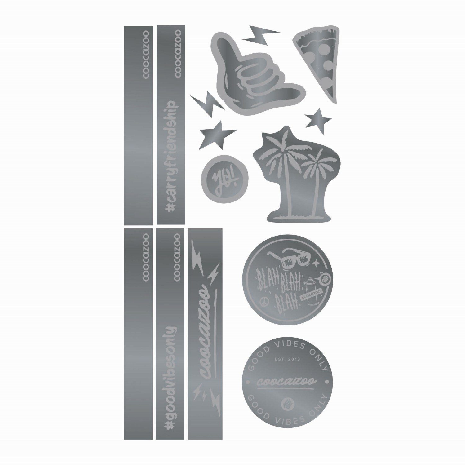 Schulrucksack coocazoo Reflektierendes Sticker-Set "Silver"
