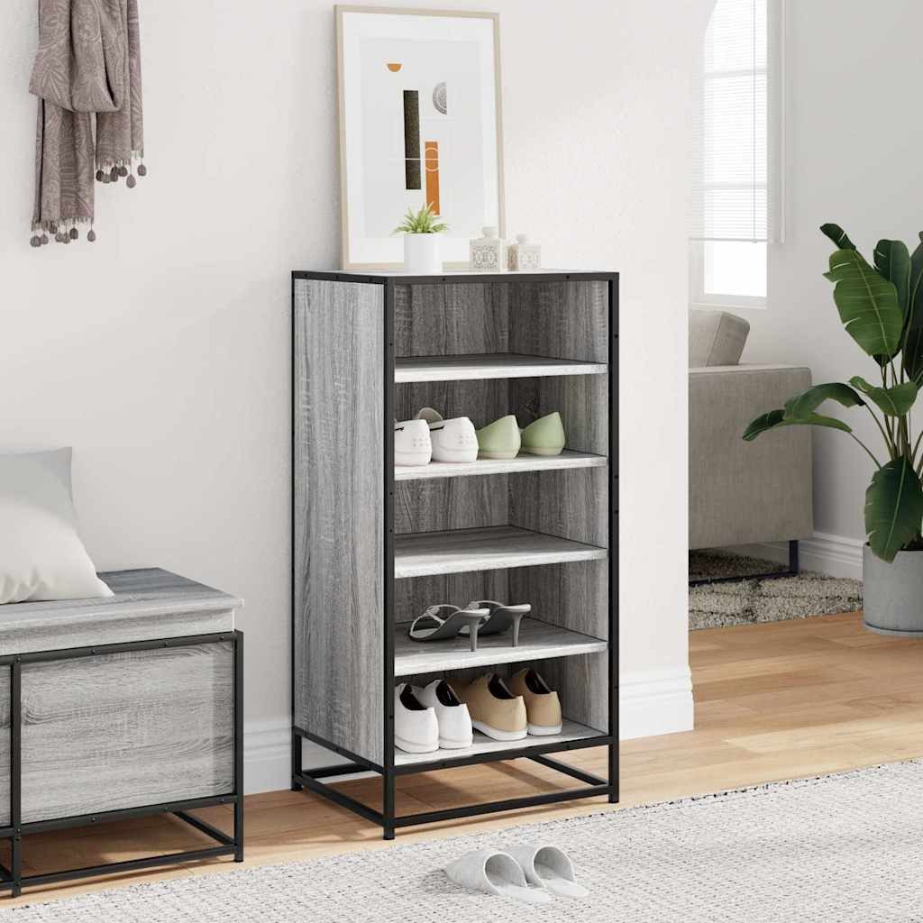 vidaXL Schuhregal Schuhregal Grau Sonoma 48x38x97,5 cm Holzwerkstoff, 1-tlg.