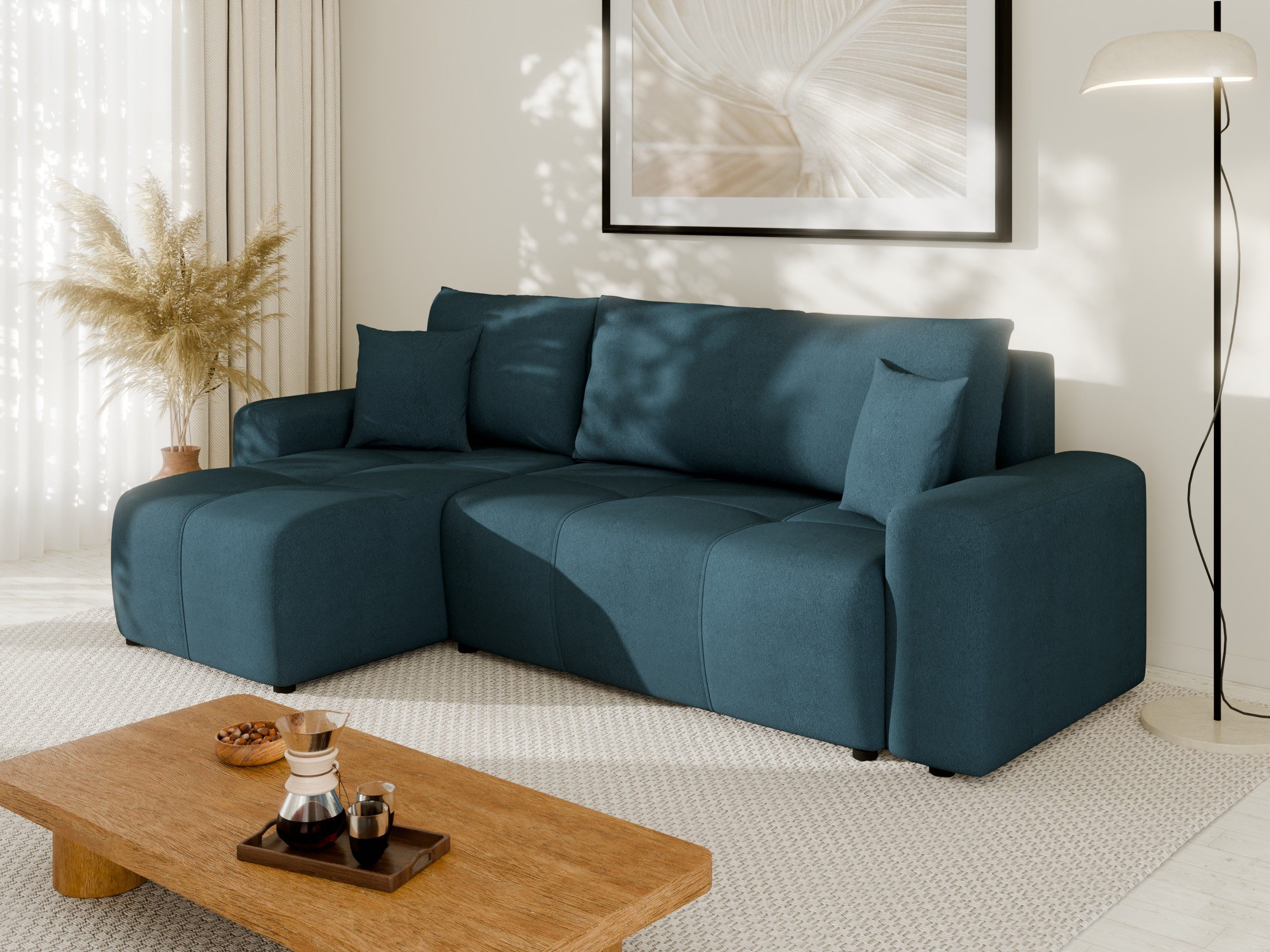 PANDA MÖBEL GmbH Ecksofa NOLANI Ecksofa mit Schlaffunktion & Bettkasten – Modern & Bequem