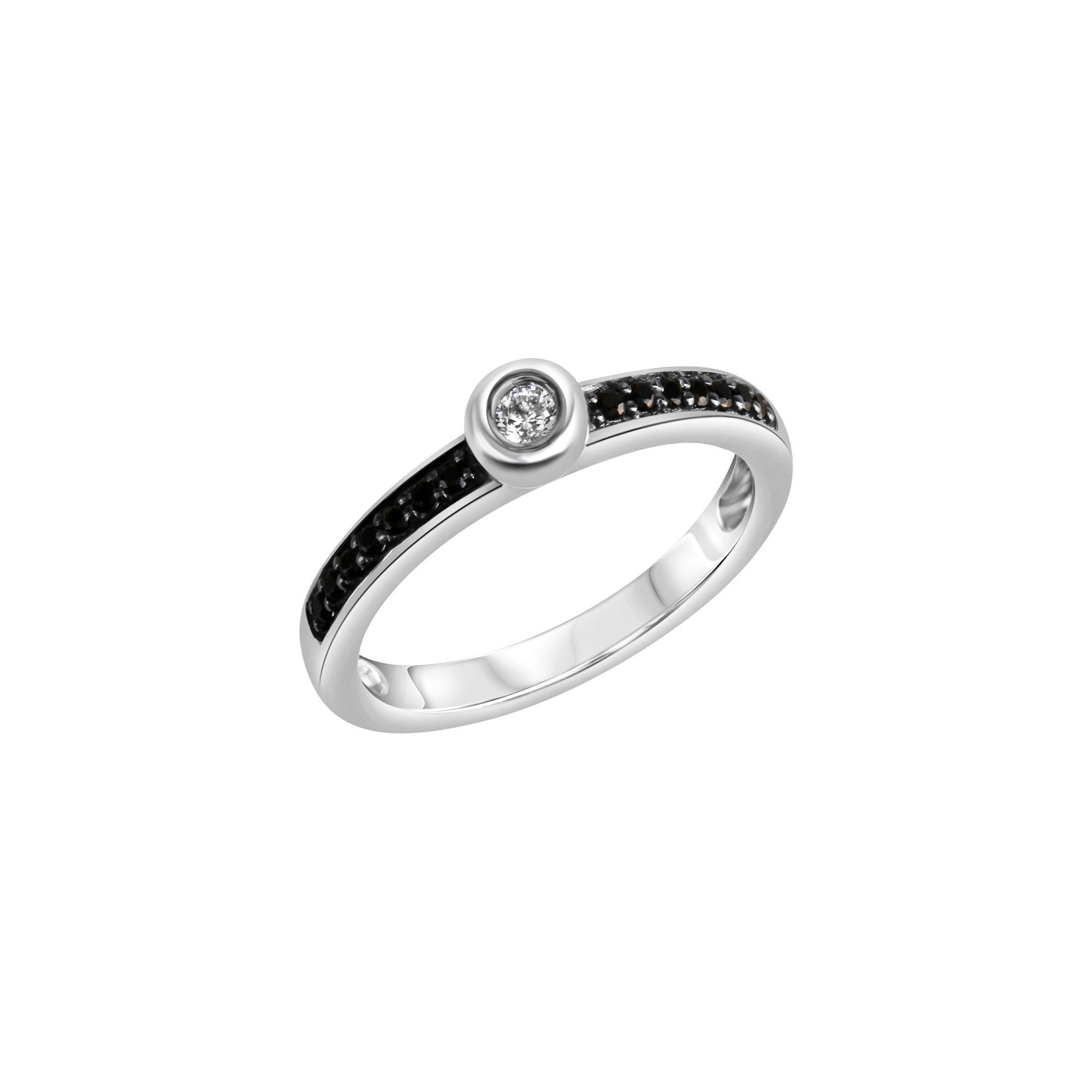 CELESTA Fingerring 925 Silber rhodiniert mit Zirkonia weiß und schwarz günstig online kaufen